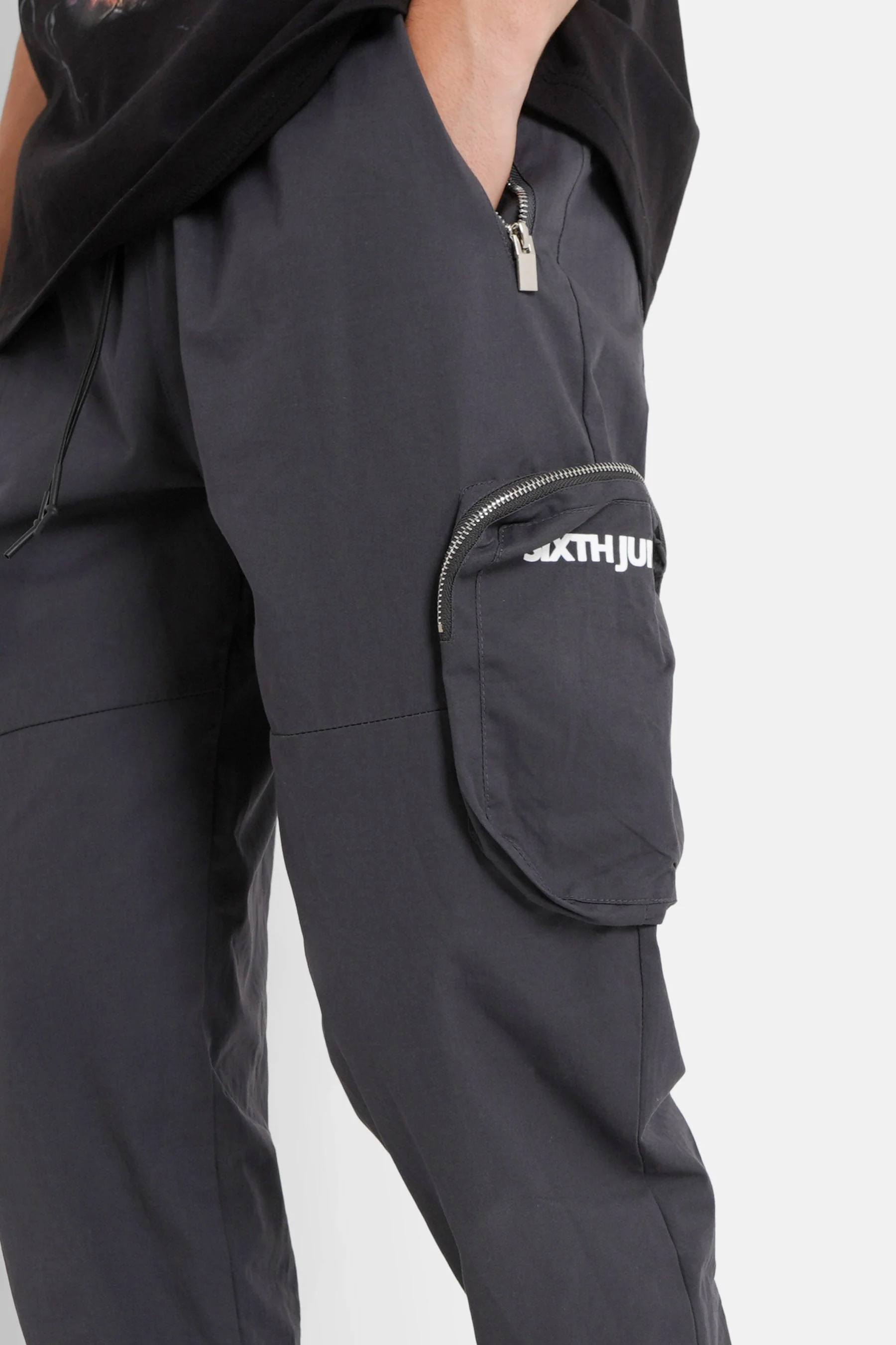 Pantalon cargo zip Gris foncé - Image 3