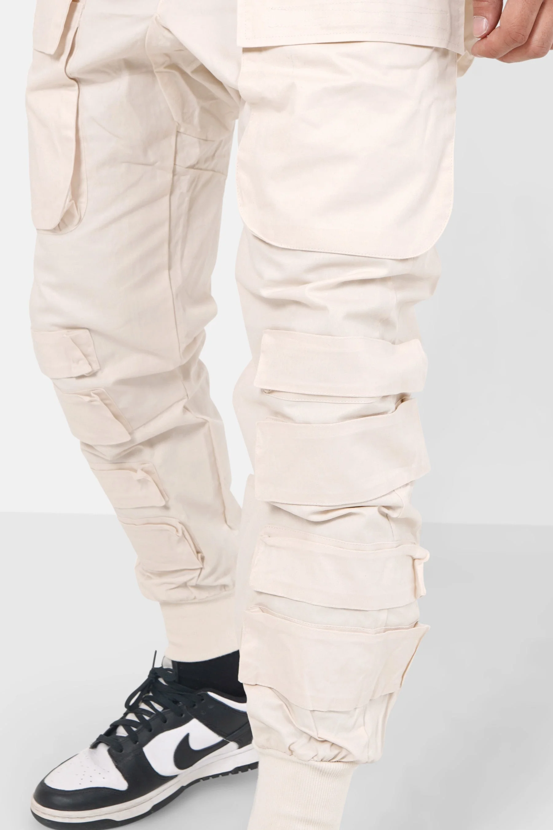 Pantalon cargo tactique large Beige clair - Image 3