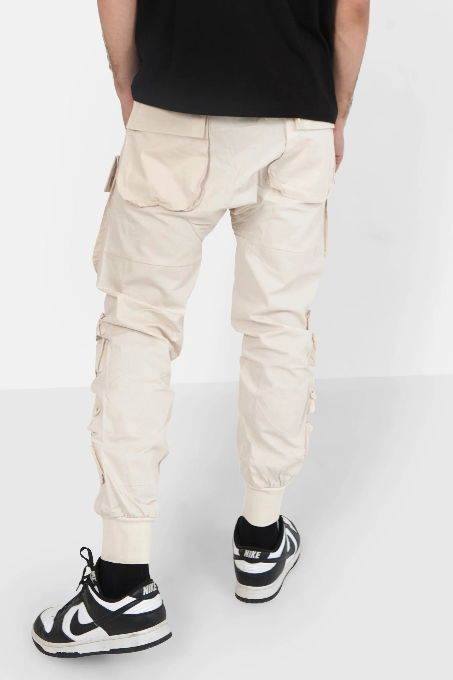 Pantalon cargo tactique large Beige clair - Image 5