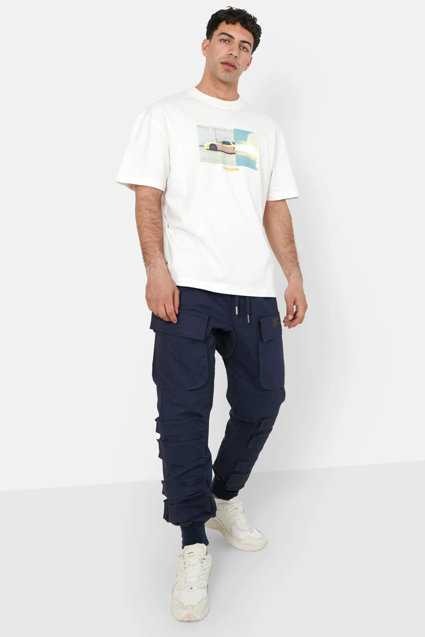 Pantalon cargo tactique large Bleu foncé - Image 2