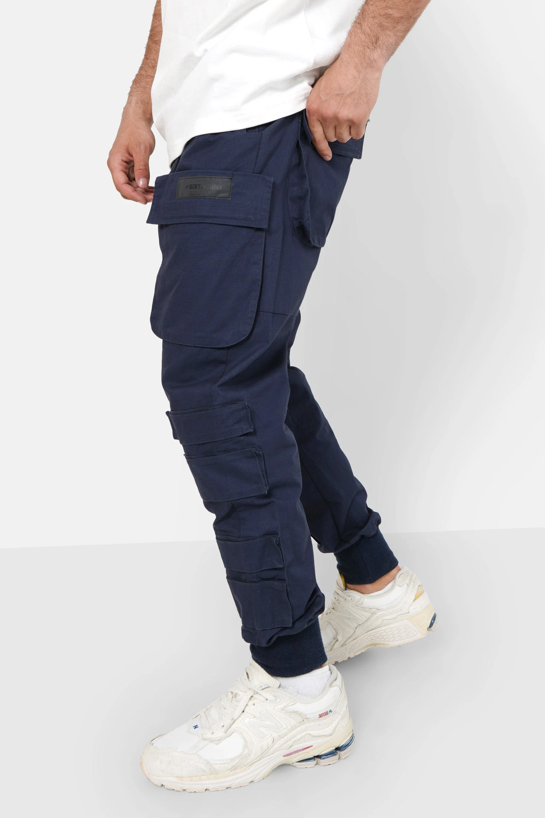 Pantalon cargo tactique large Bleu foncé - Image 4
