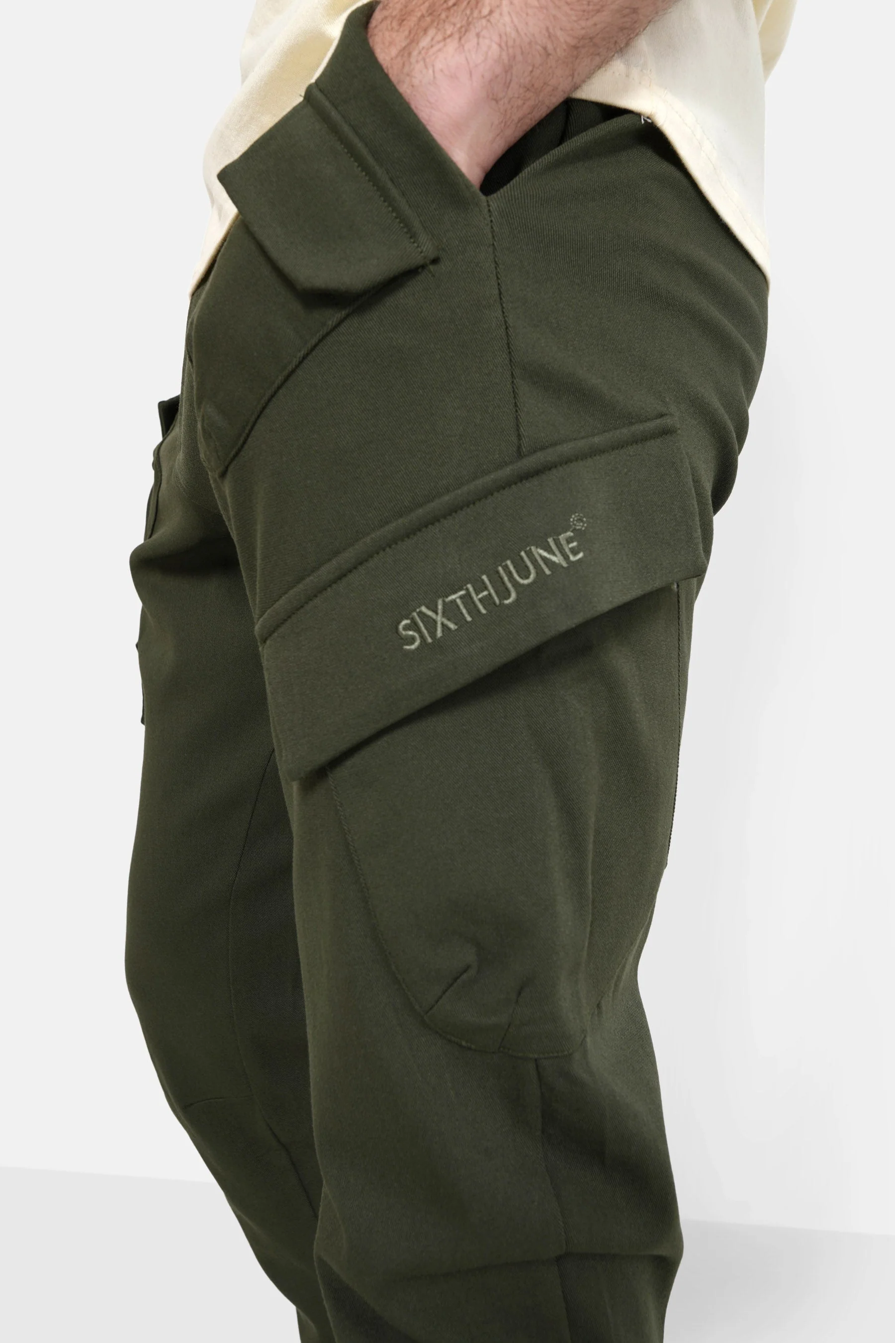 Pantalon cargo poches avant Vert kaki - Image 3