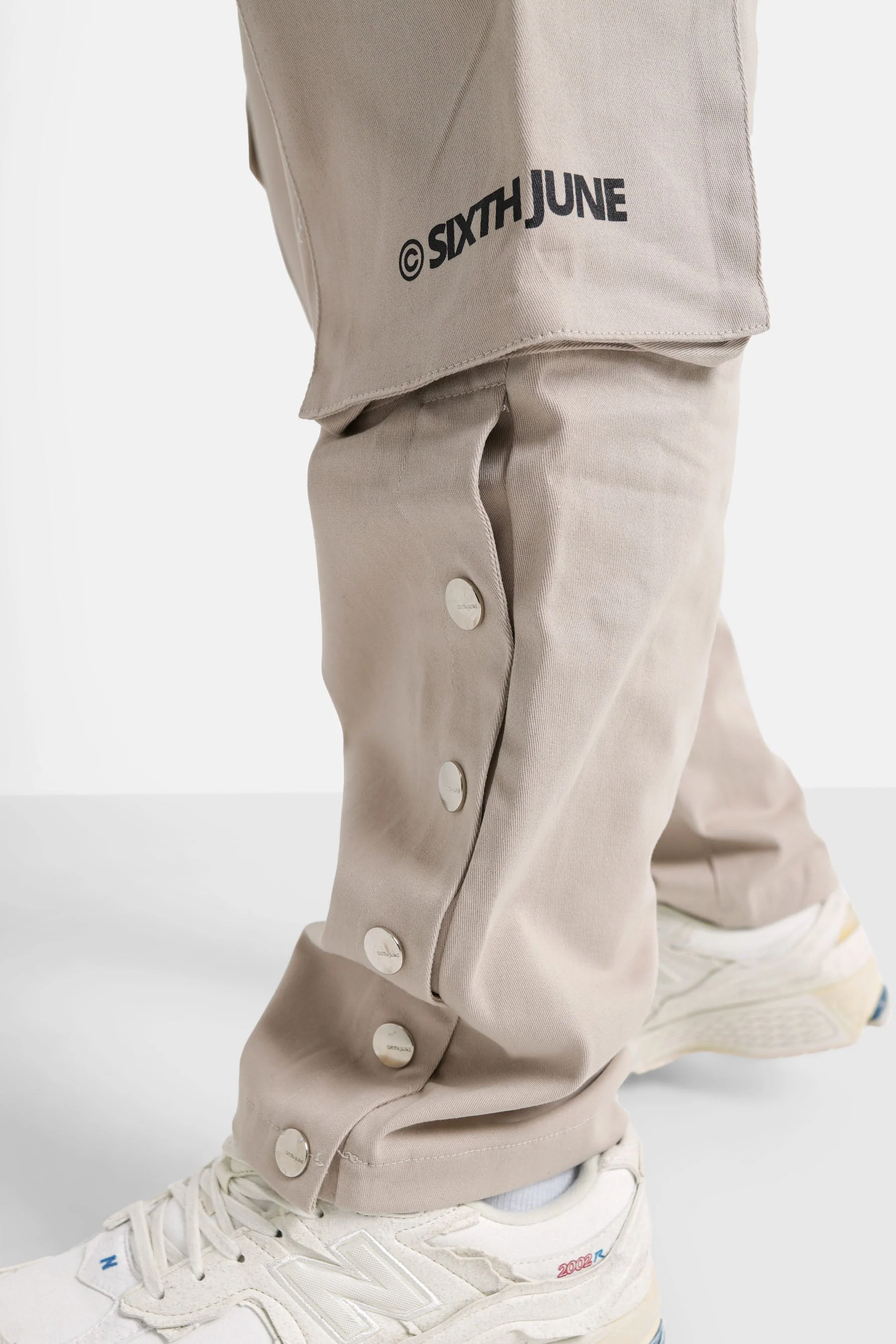 Pantalon cargo boutons chevilles Beige - Image 3