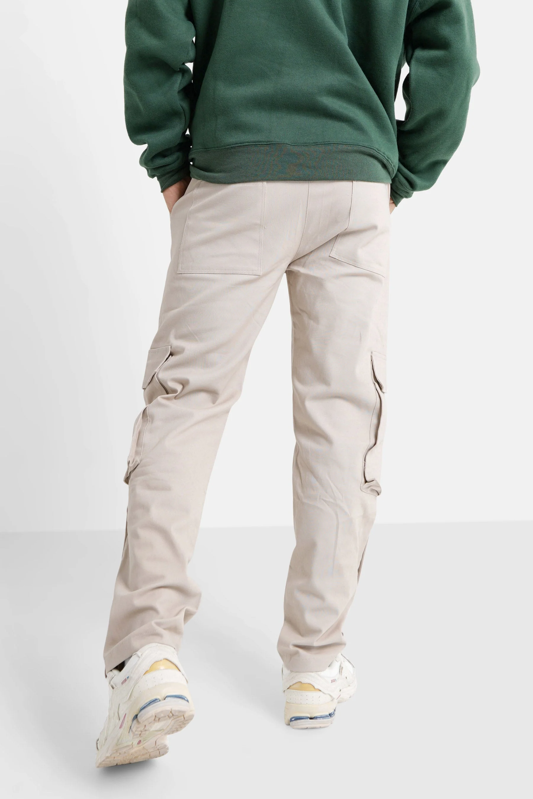 Pantalon cargo boutons chevilles Beige - Image 5