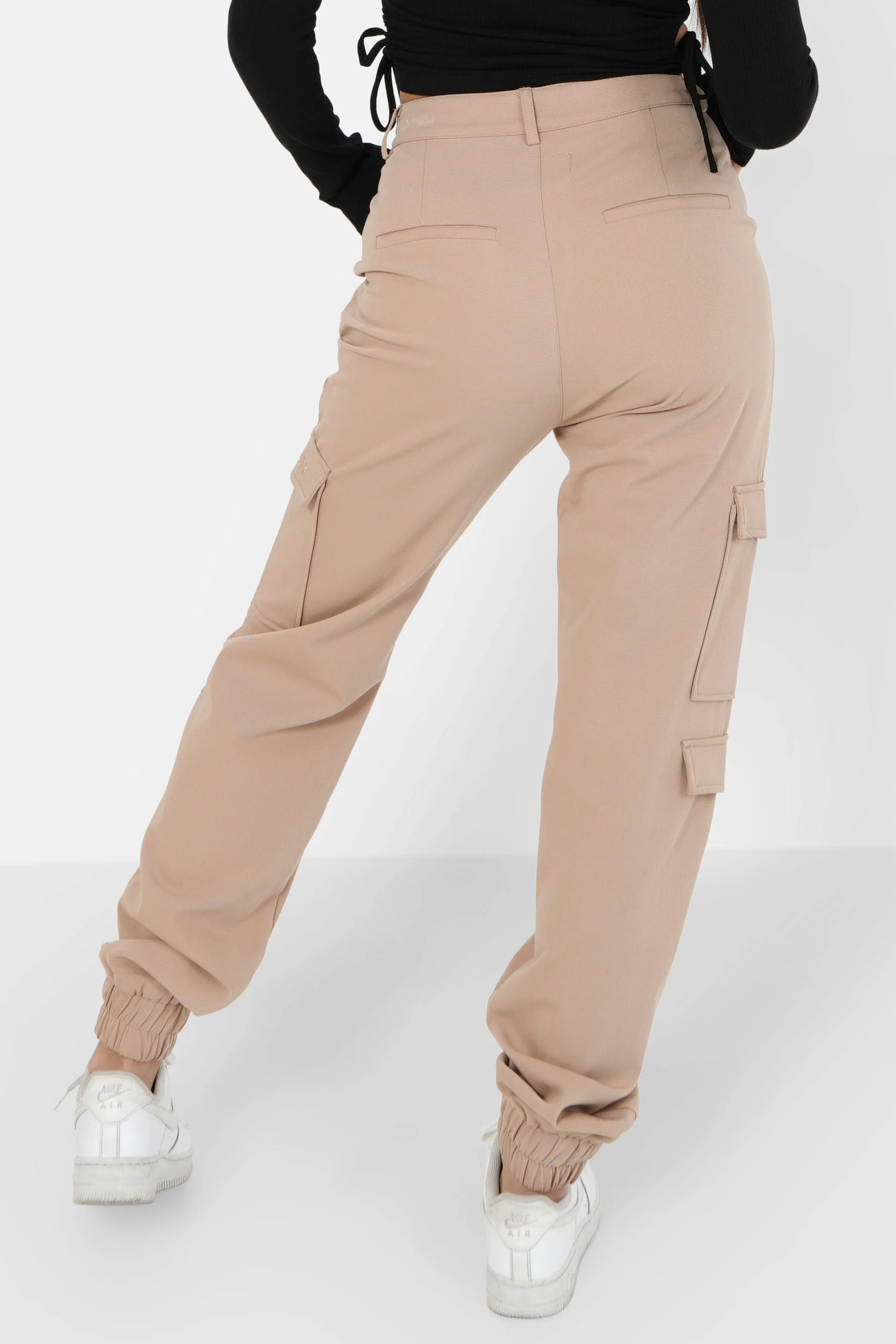 Pantalon cargo logo brodé Beige - Image 5