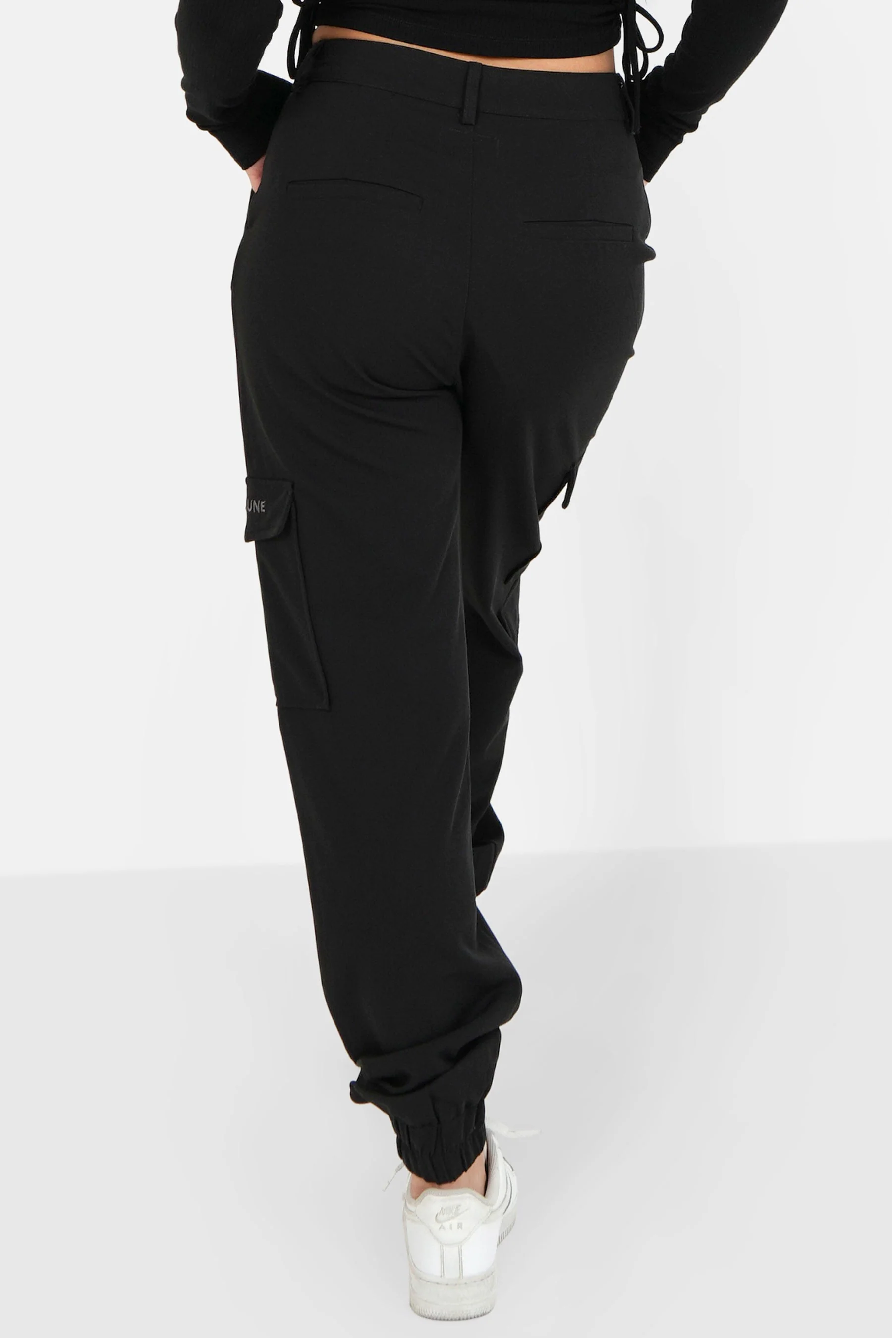 Pantalon cargo logo brodé Noir - Image 5