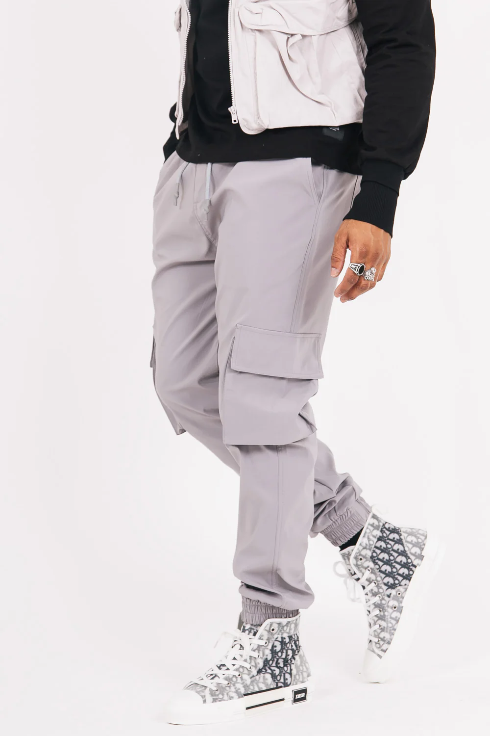 Pantalon jogging fluide gris - Image 4