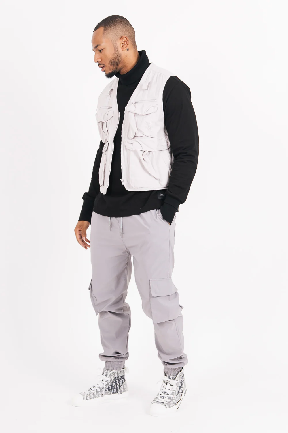 Pantalon jogging fluide gris - Image 5