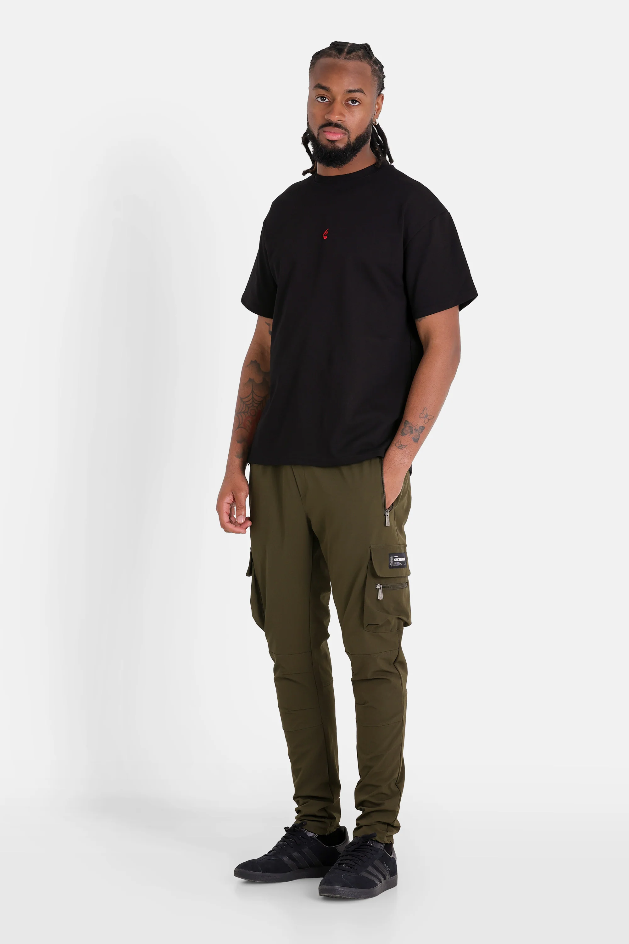 Pantalon poches cargo nylon Vert kaki - Image 2