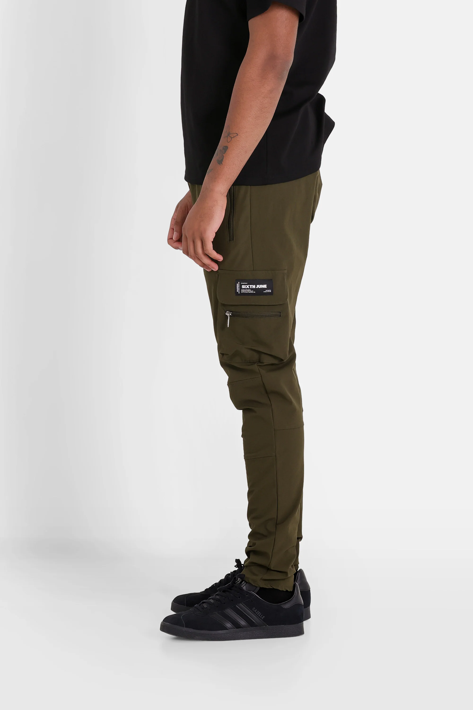 Pantalon poches cargo nylon Vert kaki - Image 4