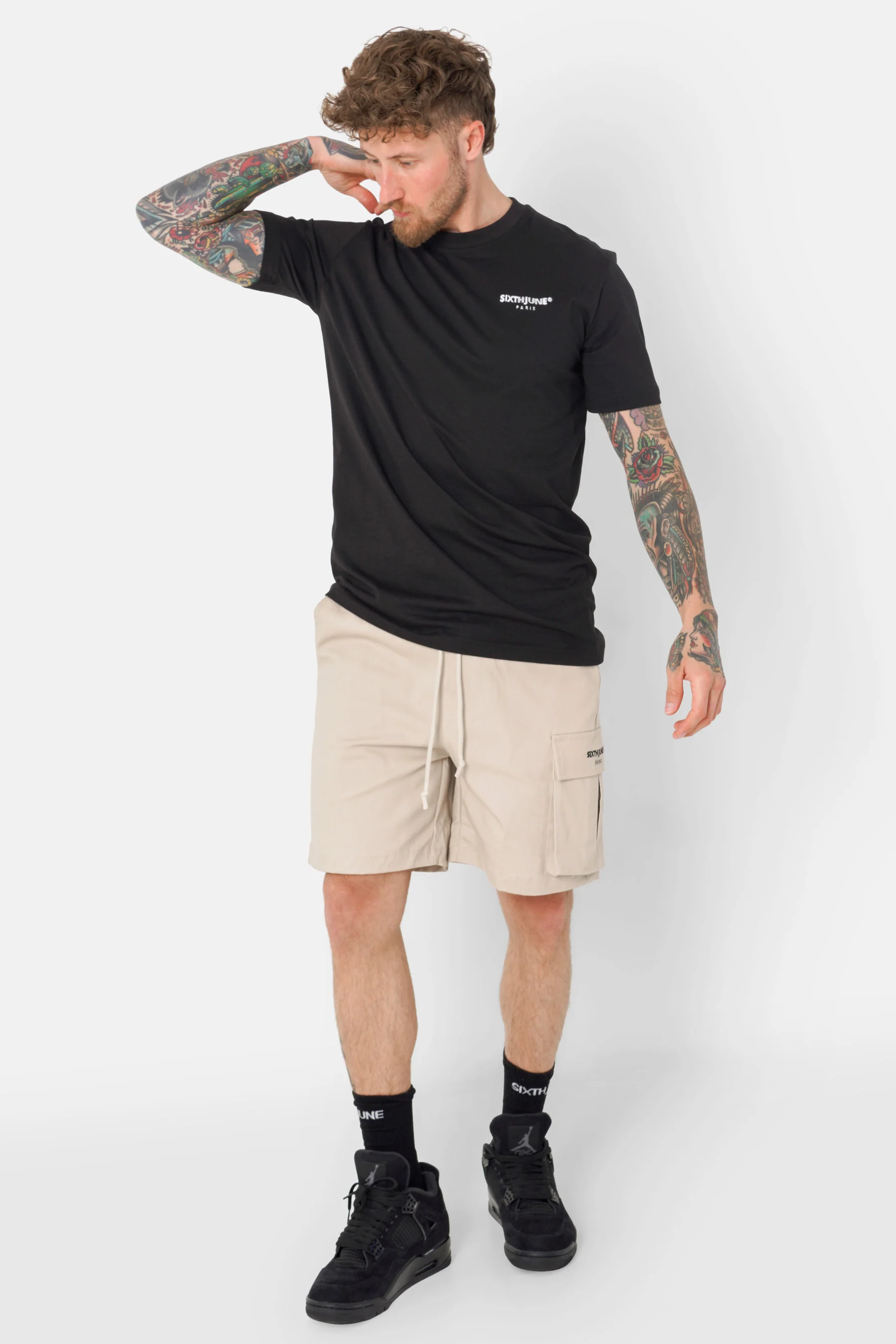 Short cargo logo broderie Beige - Image 2