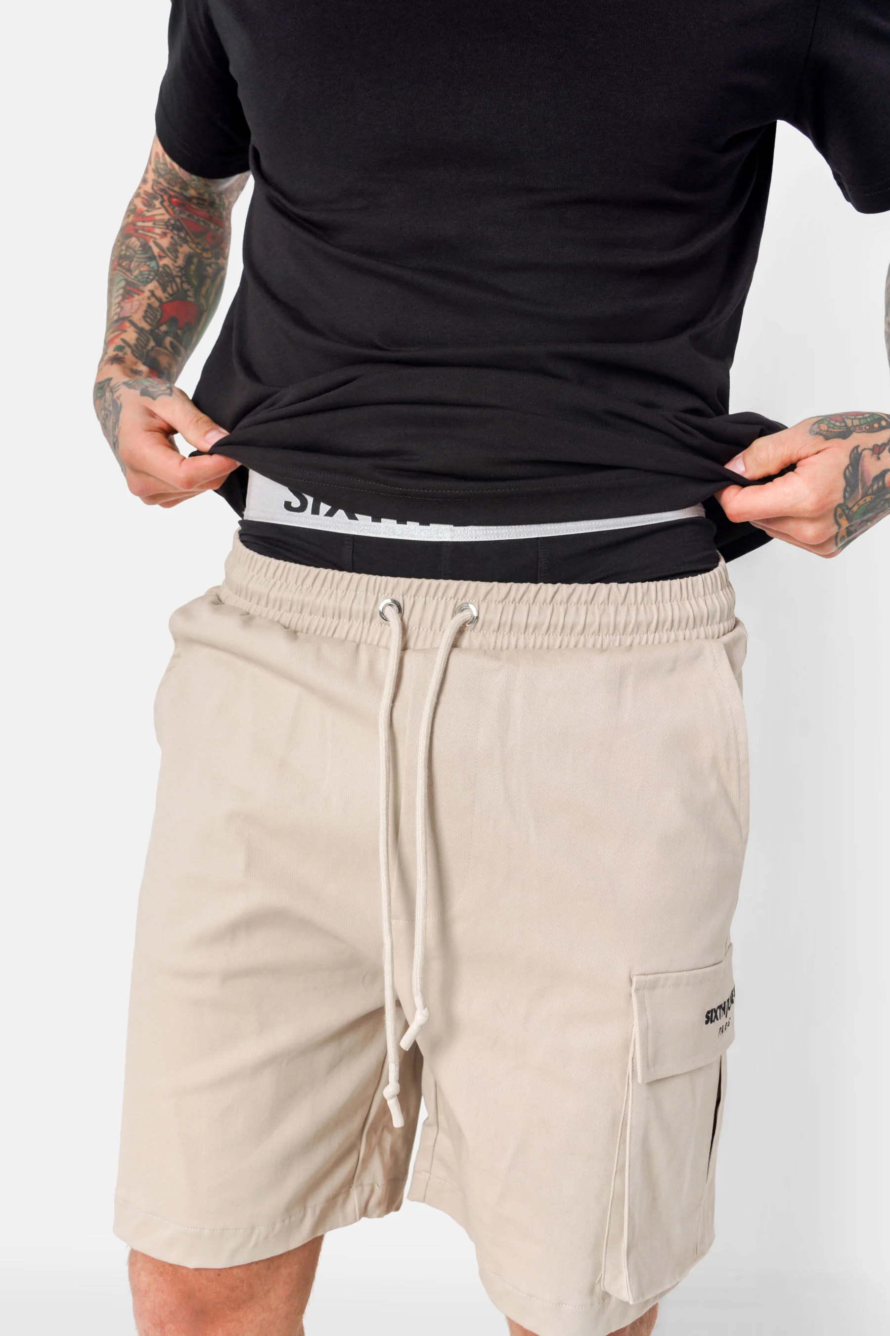 Short cargo logo broderie Beige - Image 3