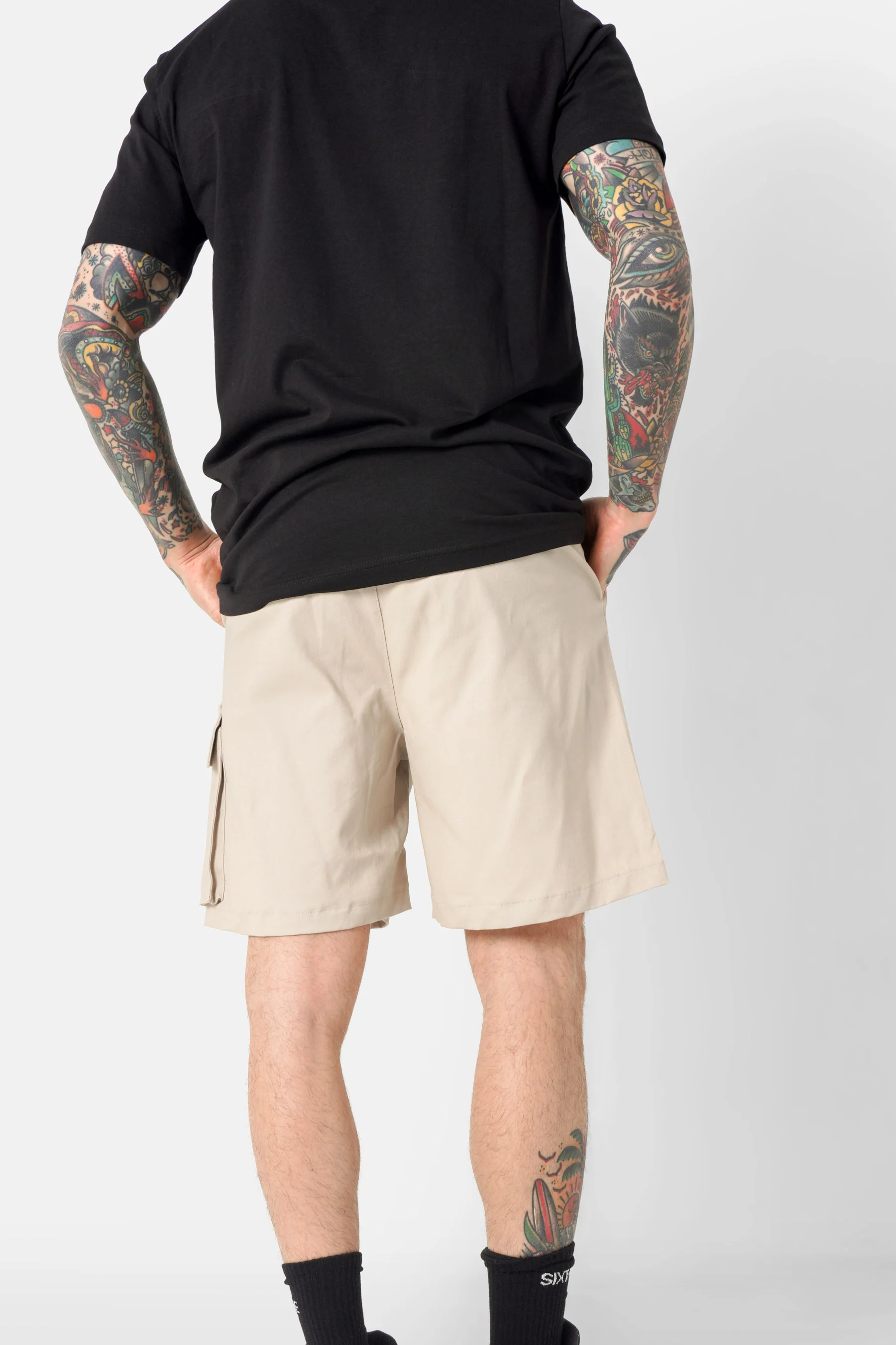 Short cargo logo broderie Beige - Image 5