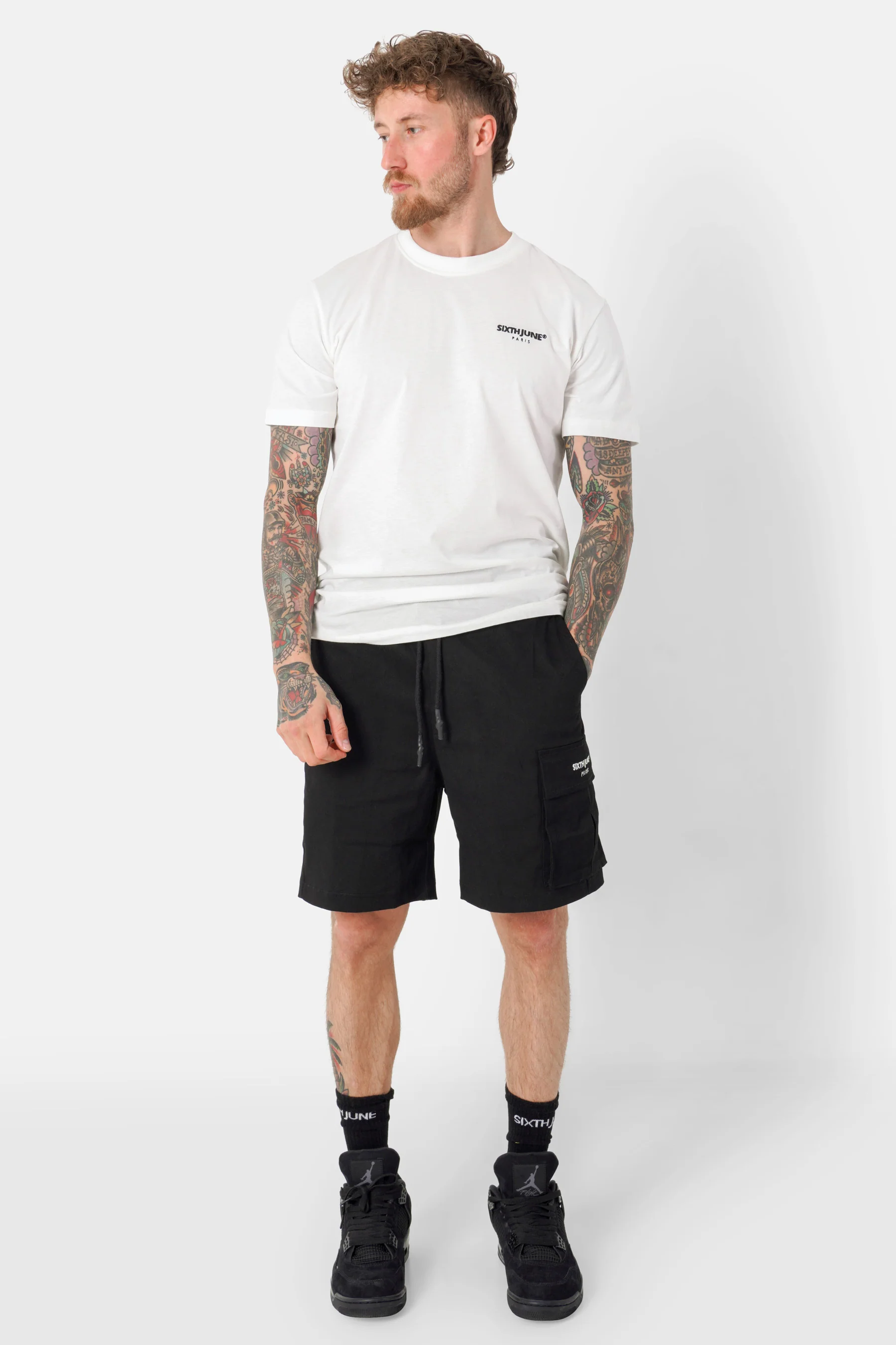 Short cargo logo broderie Noir - Image 2