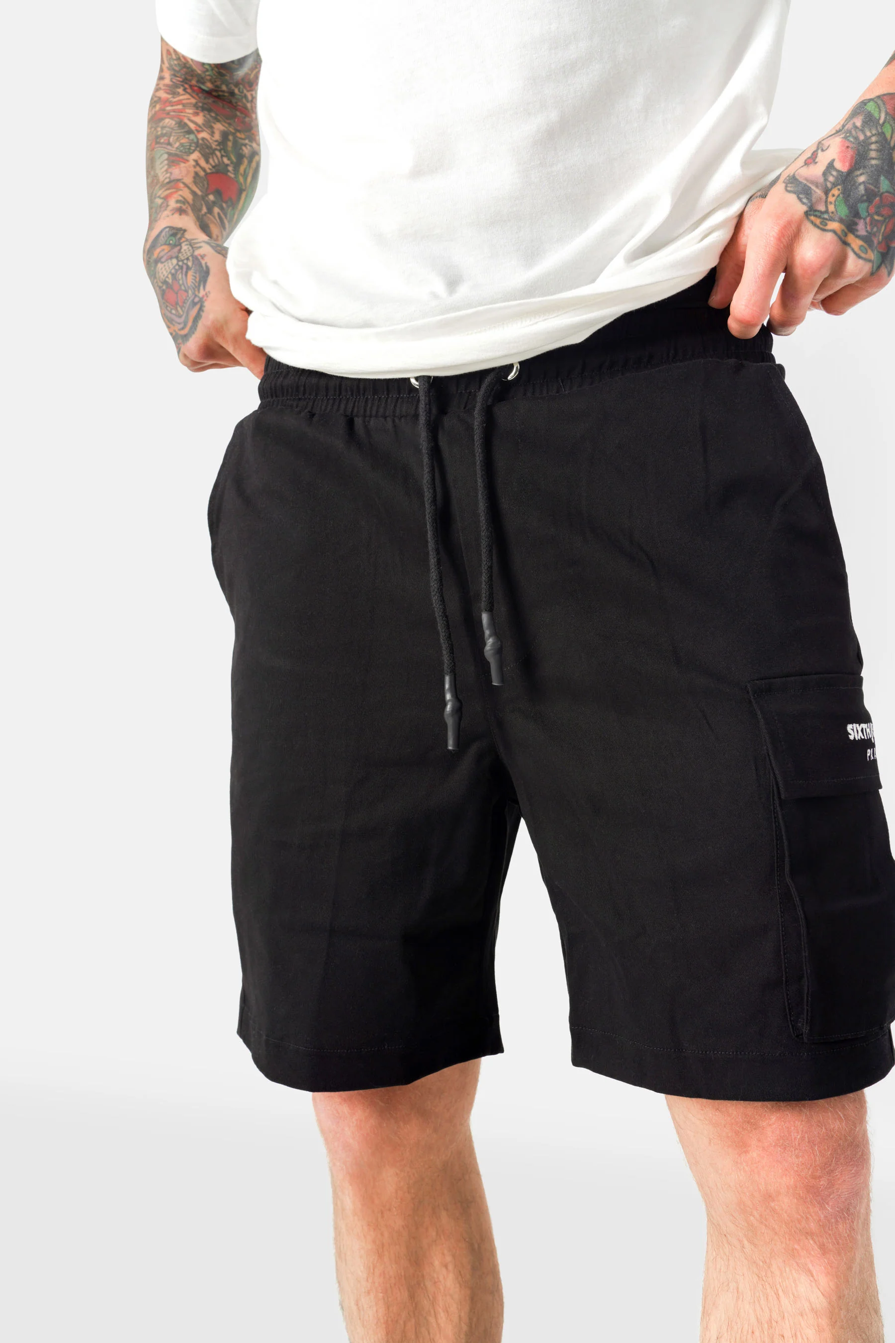 Short cargo logo broderie Noir - Image 3