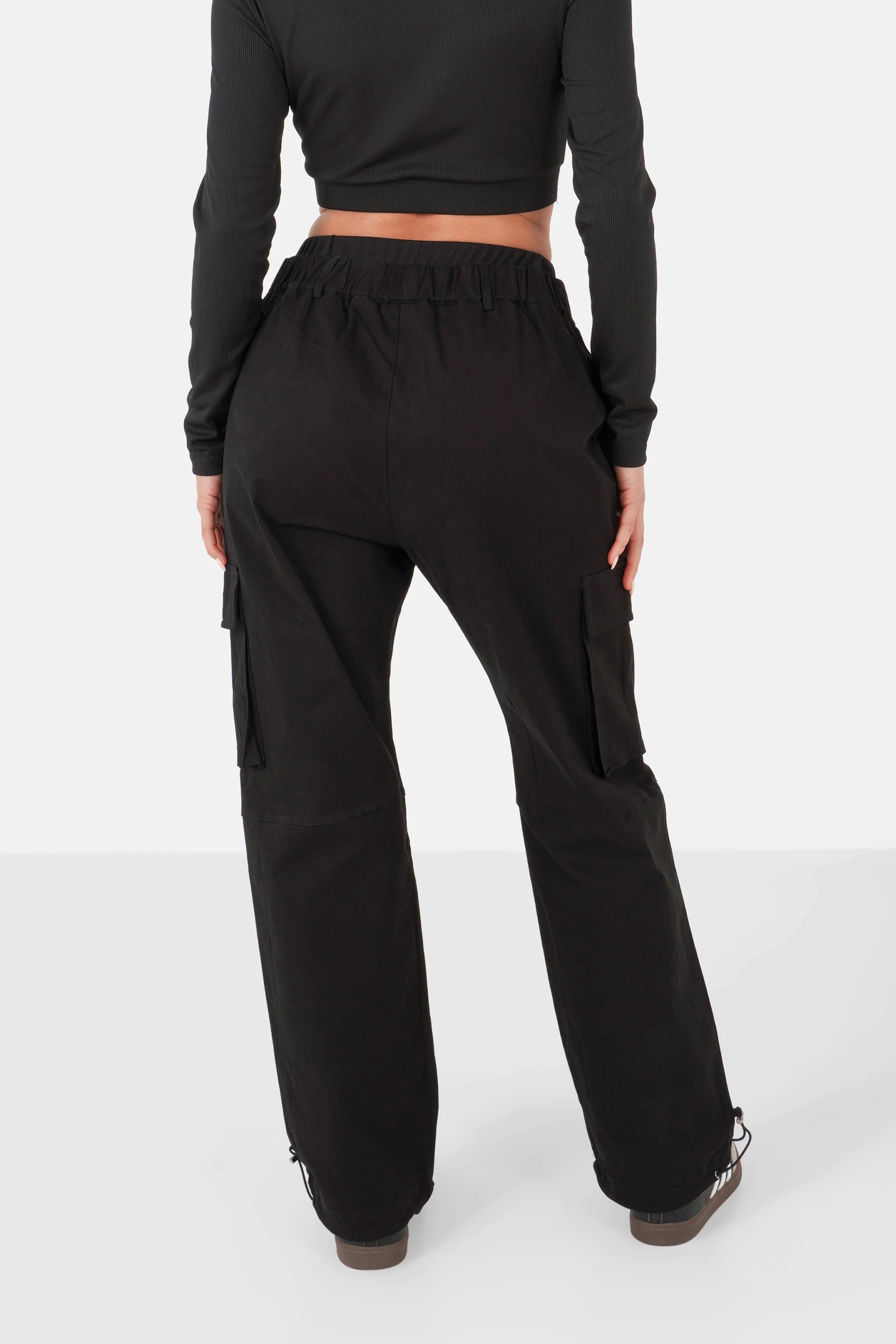 Pantalon double taille cargo Noir - Image 5