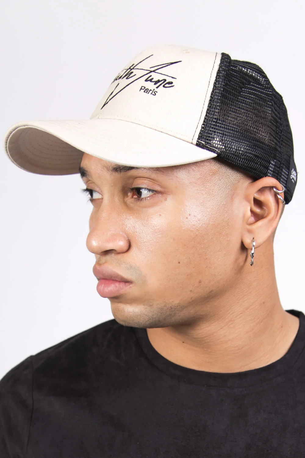 Casquette brodée signature beige - Image 3