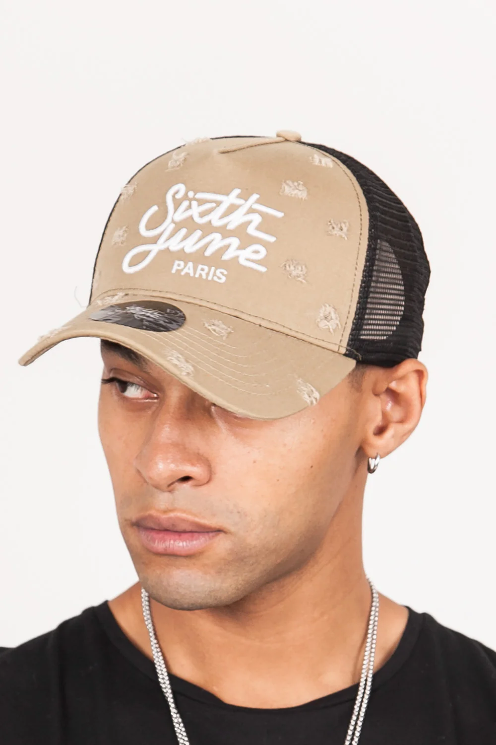 Casquette destroy Sixth June mesh beige - Image 3