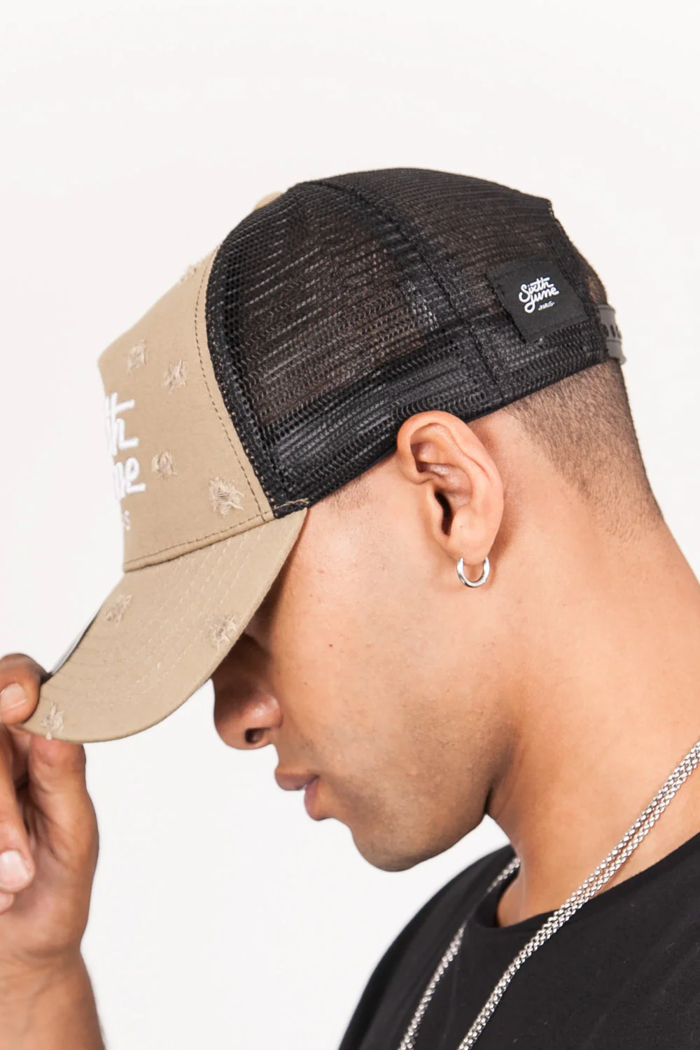 Casquette destroy Sixth June mesh beige - Image 4