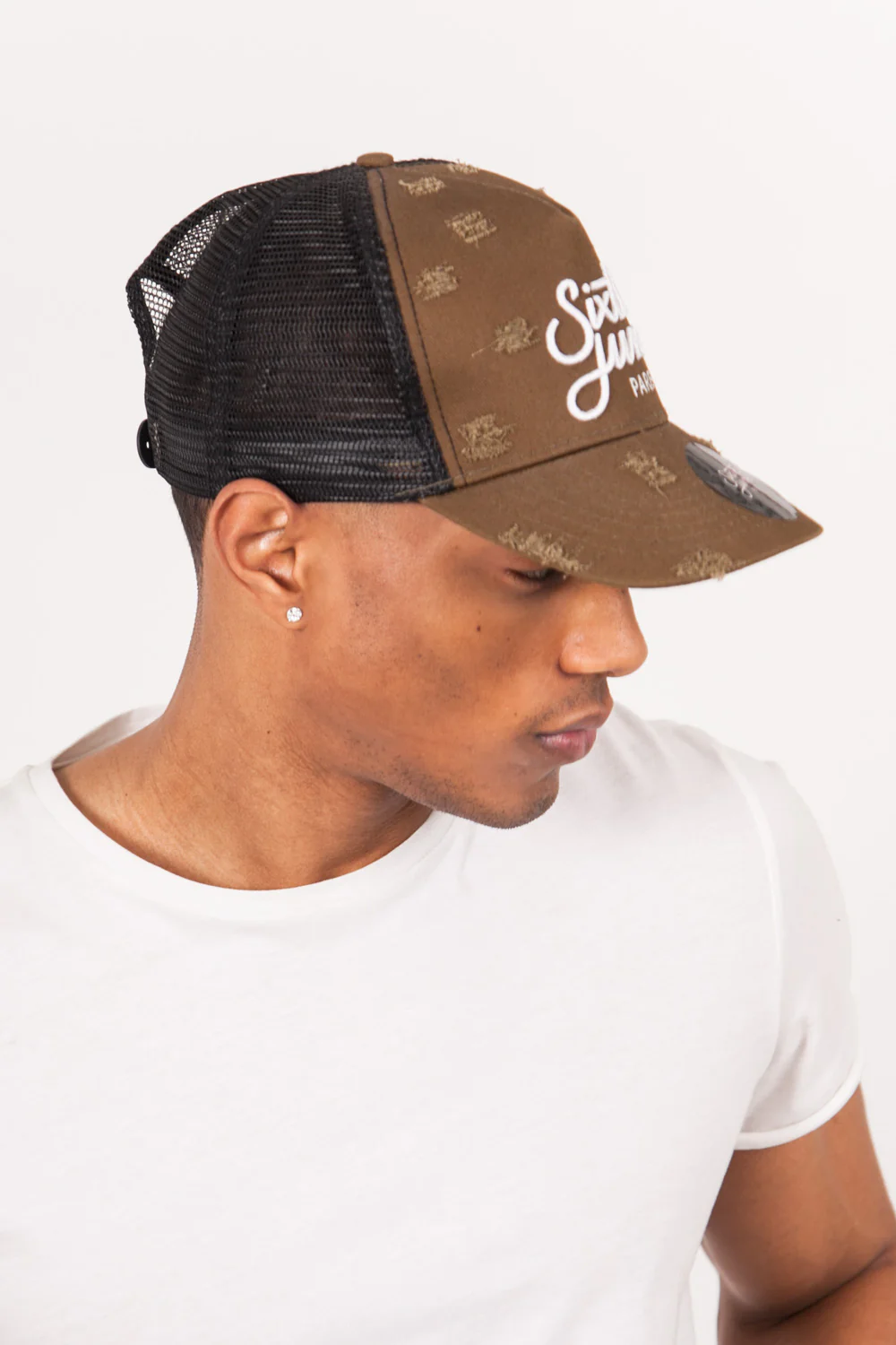 Casquette destroy mesh kaki - Image 3