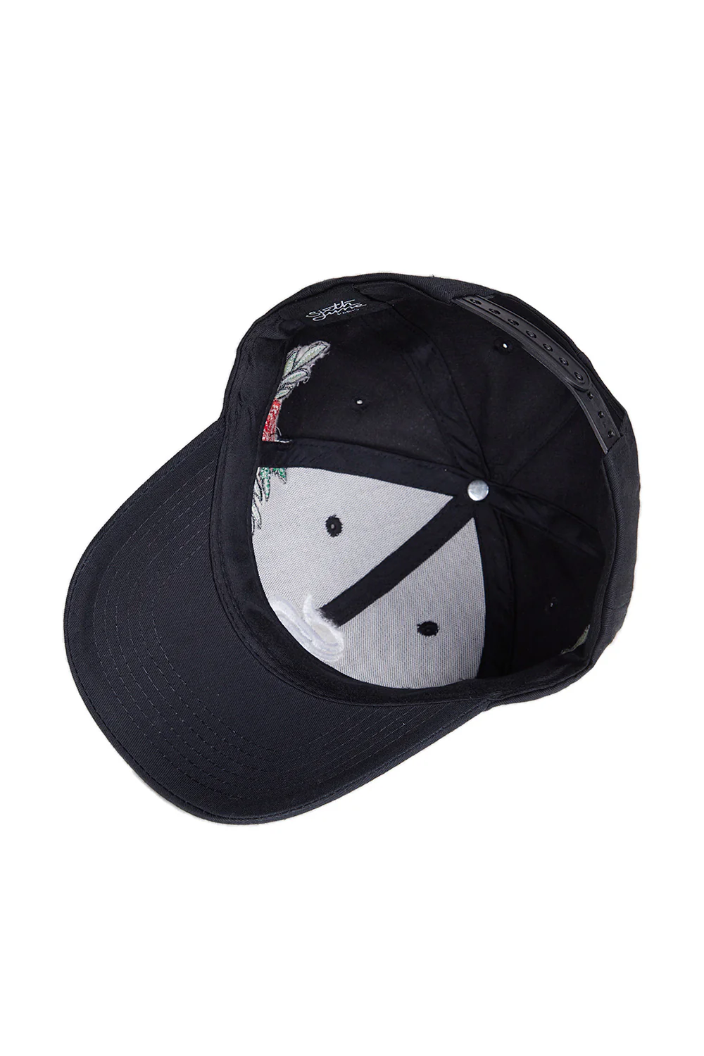 Casquette gothique fleurs noir doré - Image 7