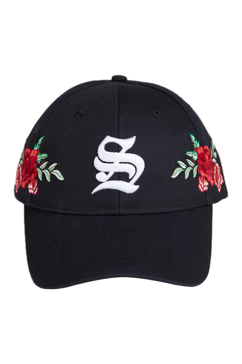 Casquette gothique fleurs noir doré - Image 8