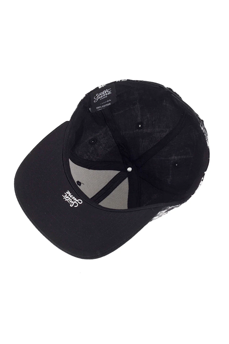 Casquette print noir blanc 1744F - Image 3