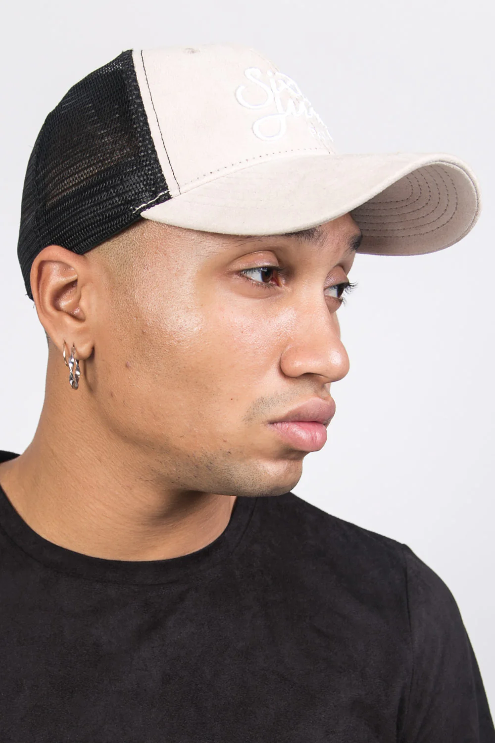 Casquette suédine brodée beige - Image 4