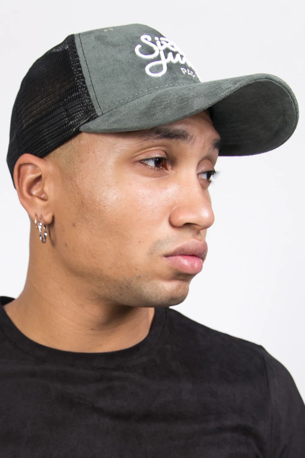 Casquette suédine brodée kaki - Image 3
