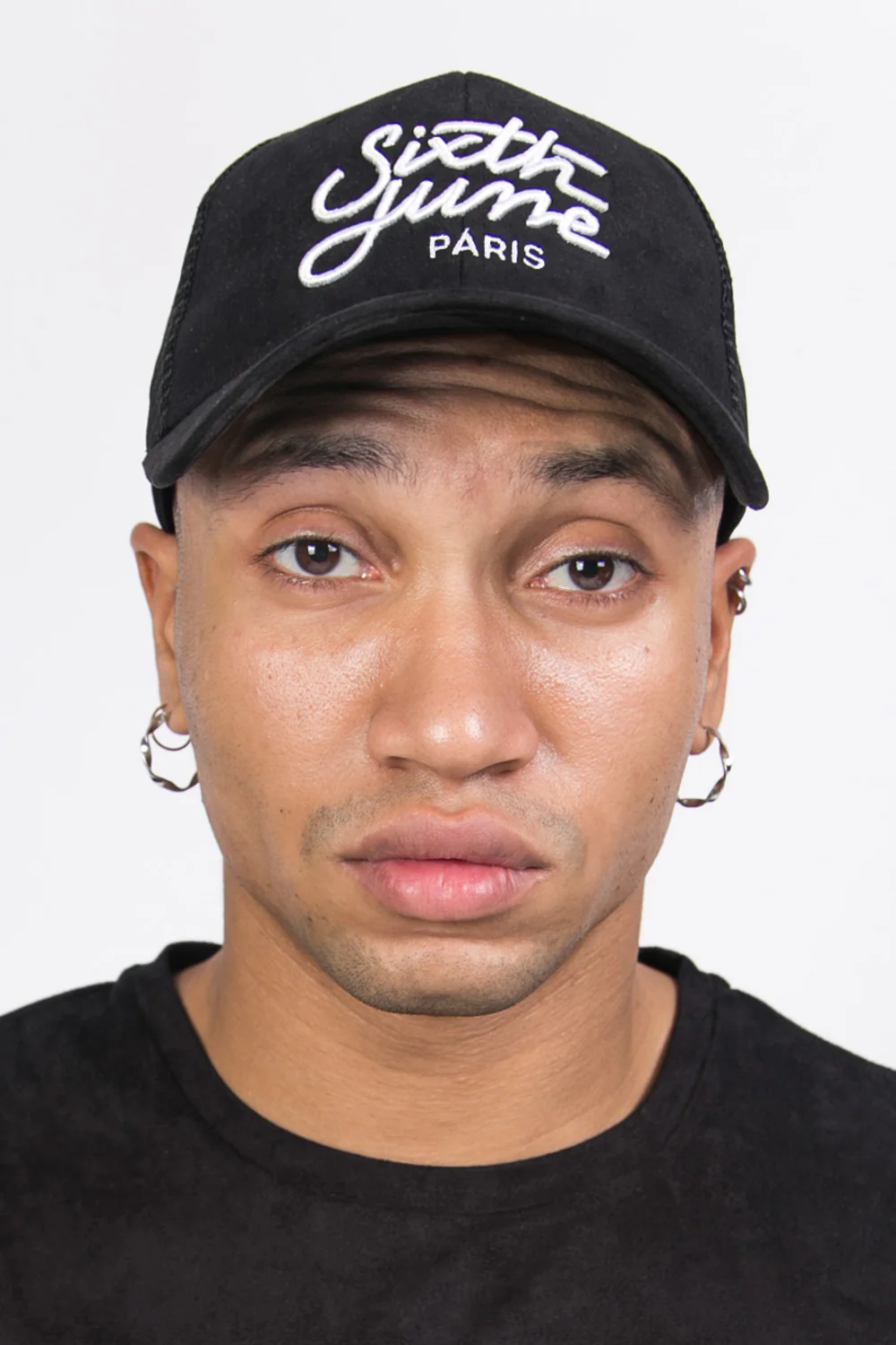 Casquette suédine brodée noir - Image 2