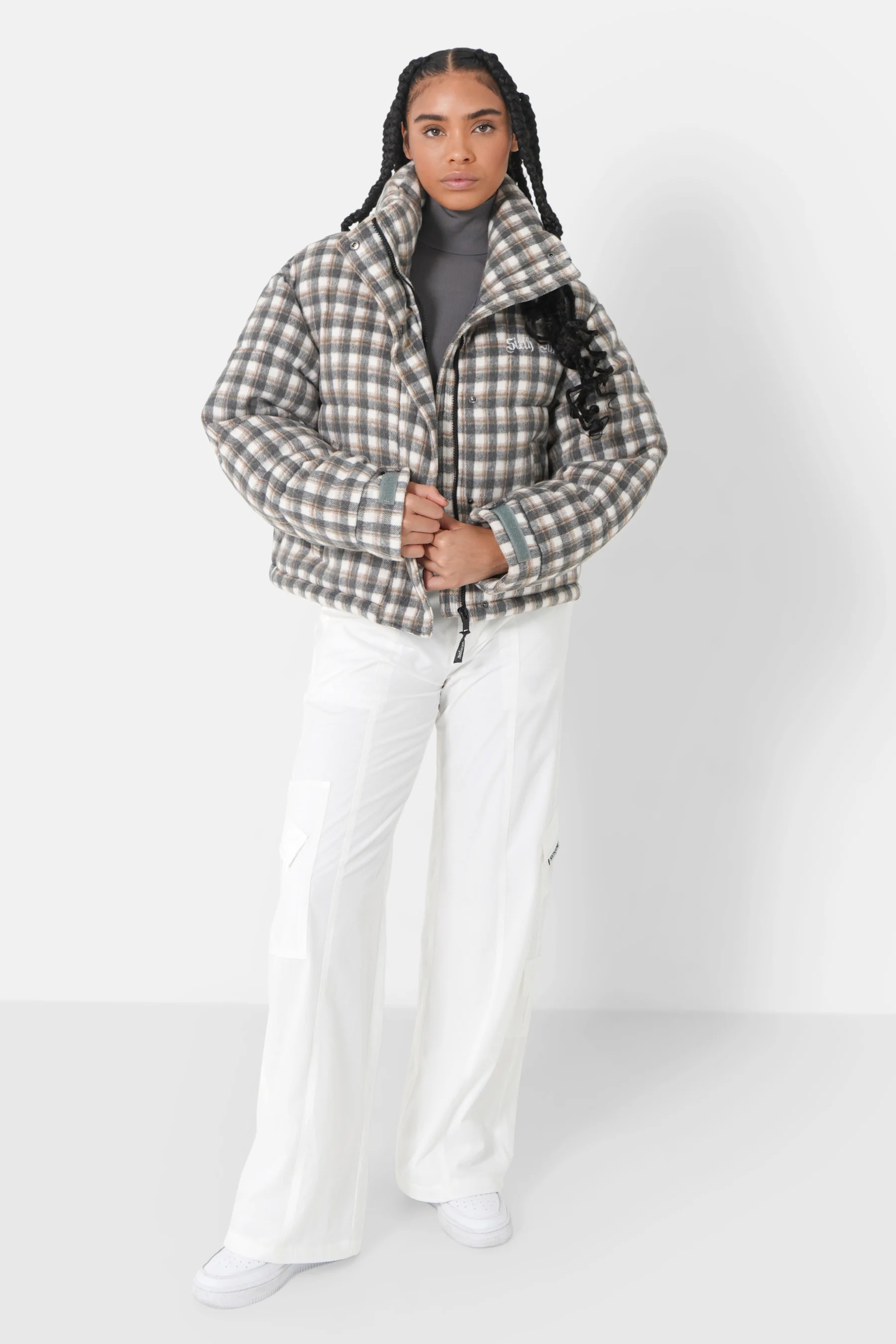 Doudoune laine logo bouclette Gris - Image 2