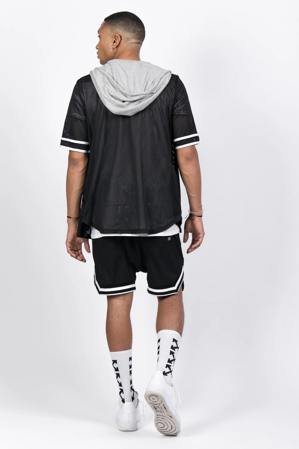 Chemise baseball logo capuche noir - Image 3