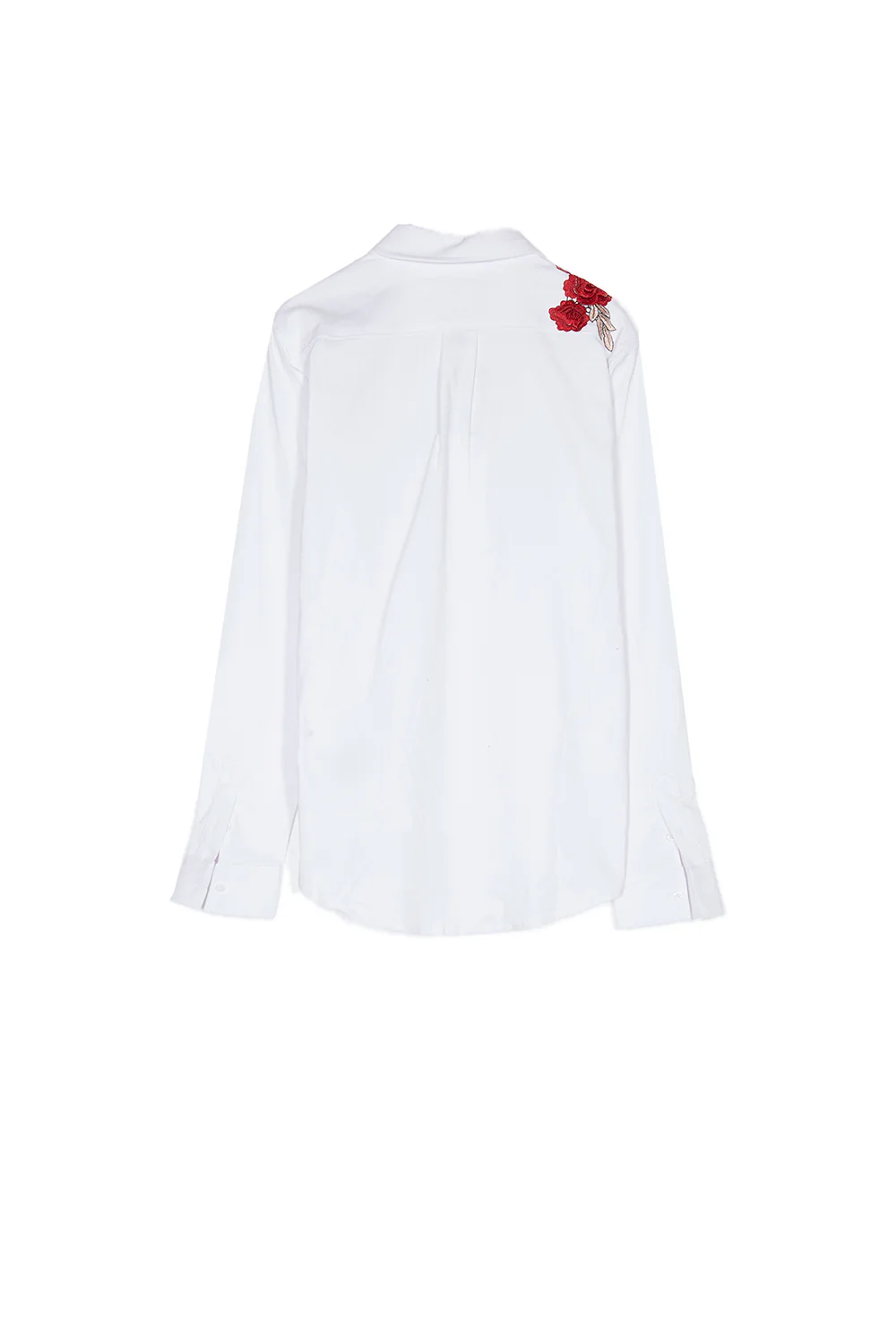Chemise broderie roses blanc - Image 7