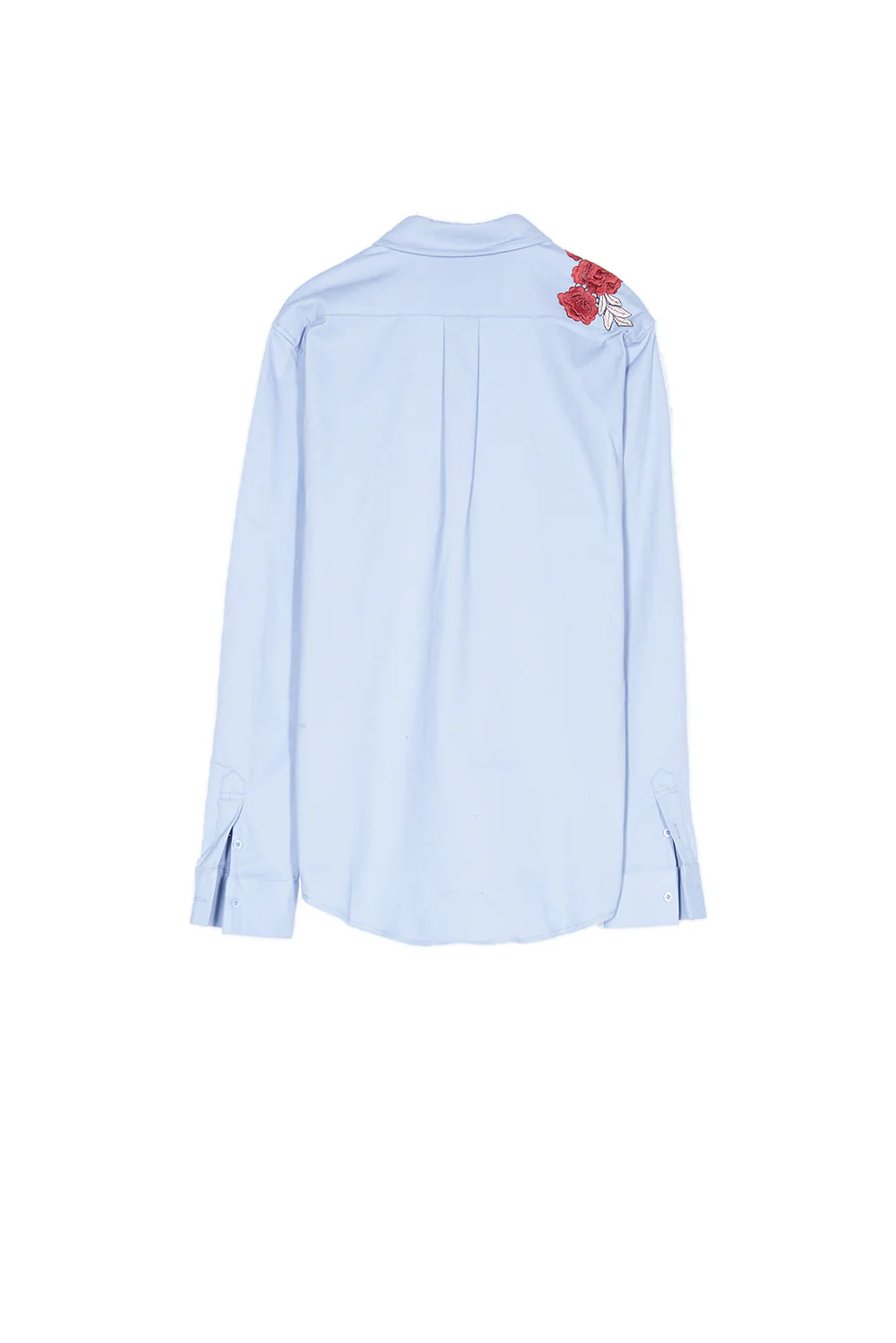 Chemise broderie roses bleu - Image 7
