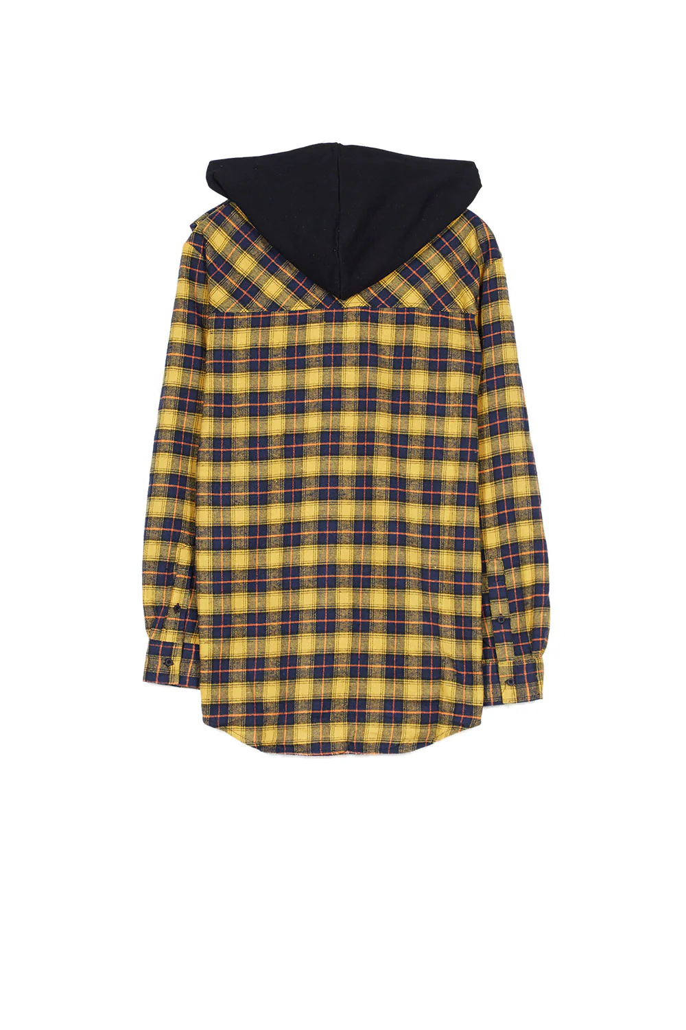 Chemise carreaux capuche Sixth June jaune - Image 5