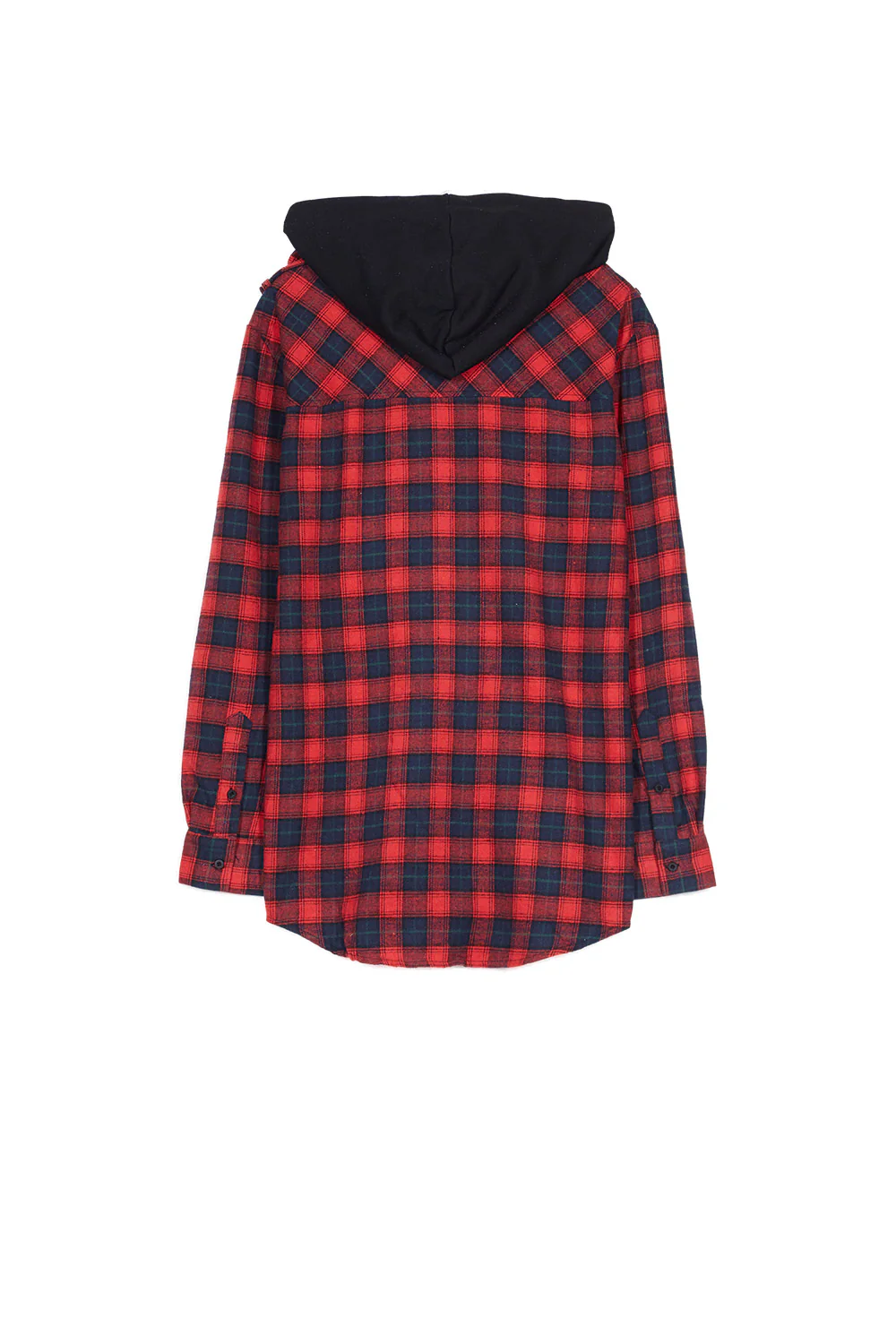 Chemise carreaux capuche Sixth June rouge - Image 6