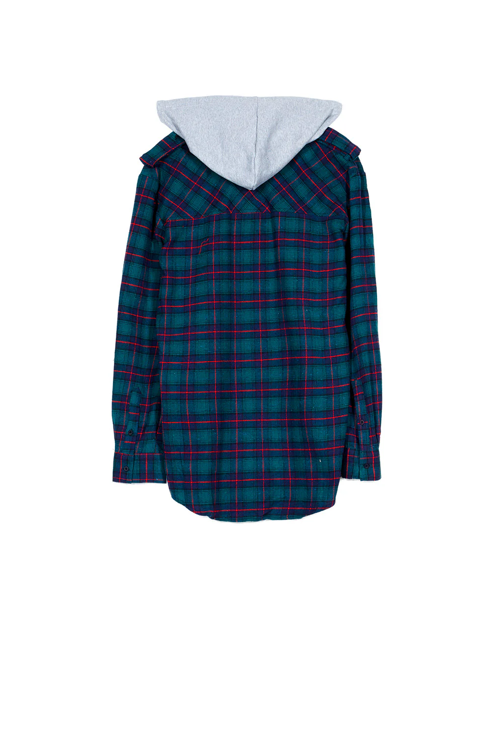 Chemise carreaux capuche Sixth June vert - Image 5