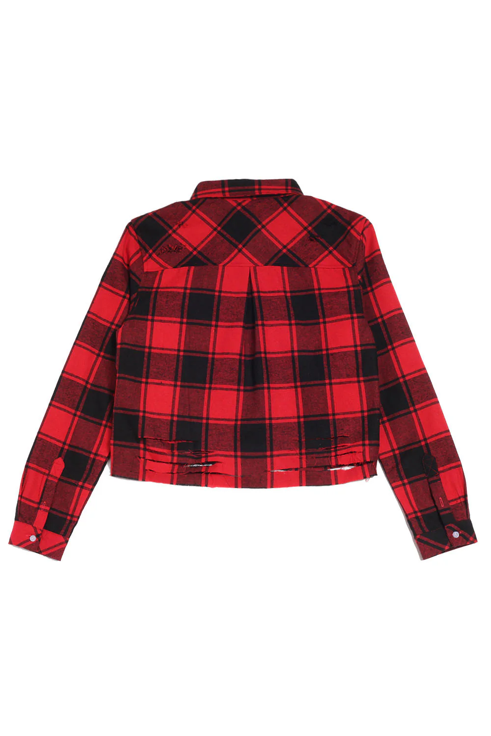 Chemise carreaux femme courte rouge W2320VSH - Image 6