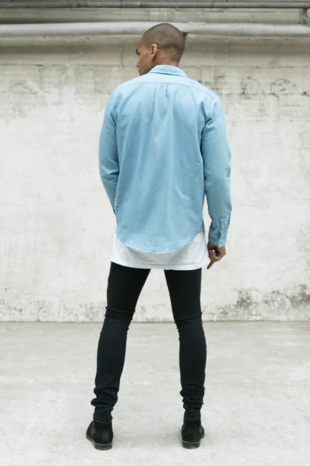 Chemise déchiré poches bleu - Image 3