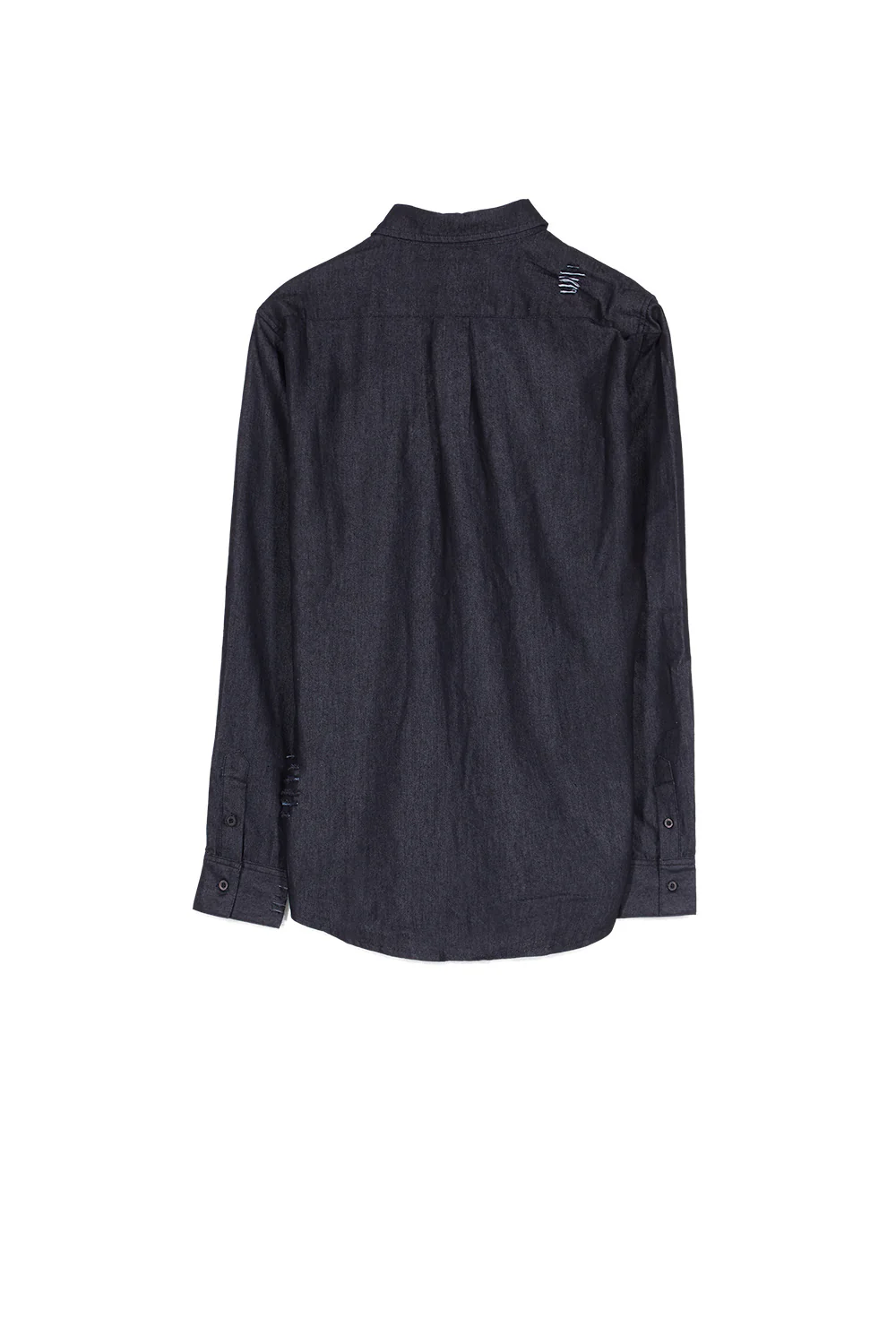 Chemise déchiré poches noir satiné - Image 6