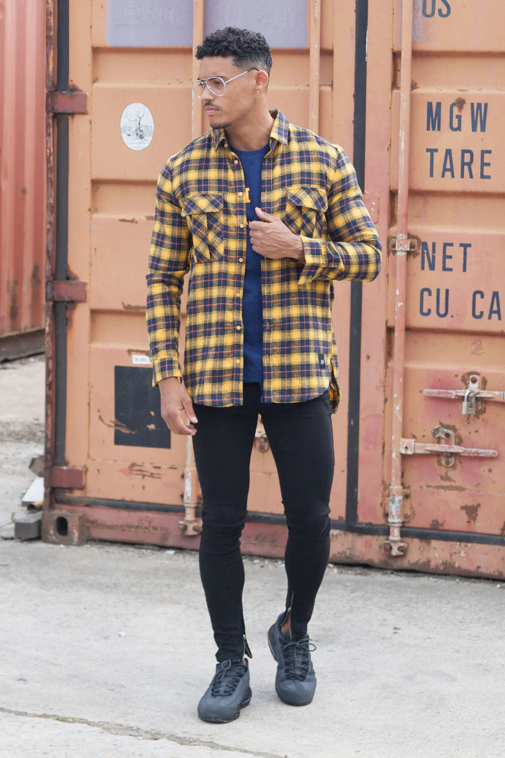 Chemise flanelle poches jaune - Image 2