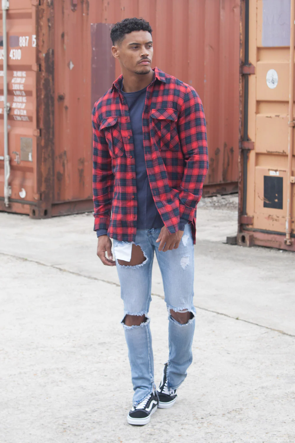 Chemise flanelle poches rouge - Image 2