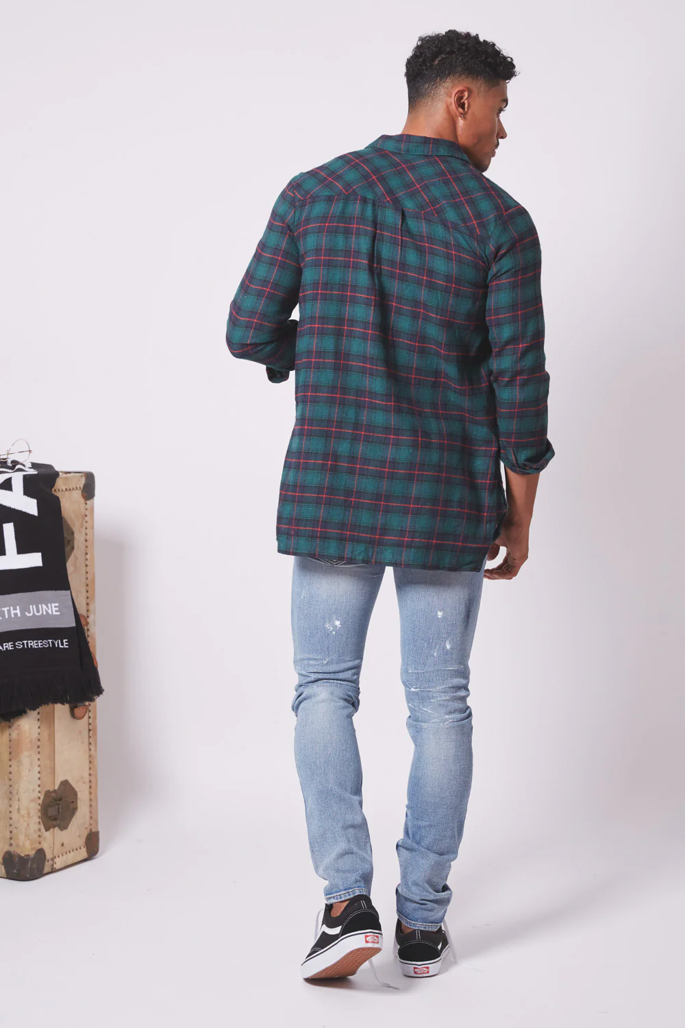 Chemise flanelle poches vert - Image 4
