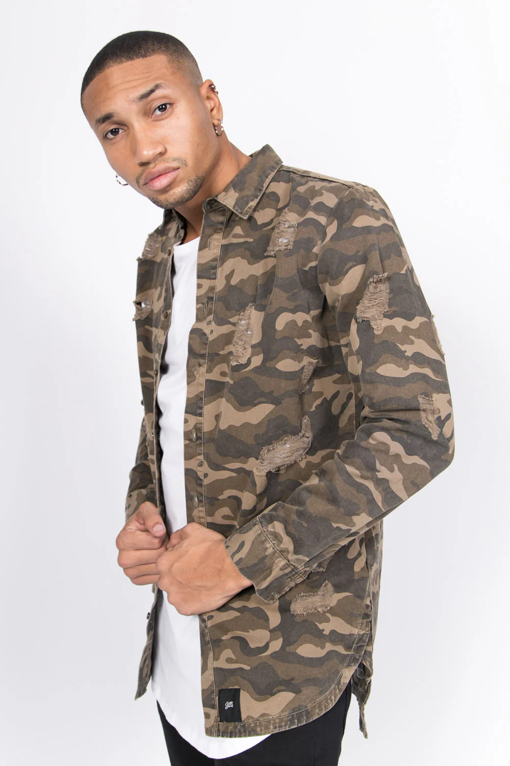 Chemise déchirée jean camouflage - Image 2