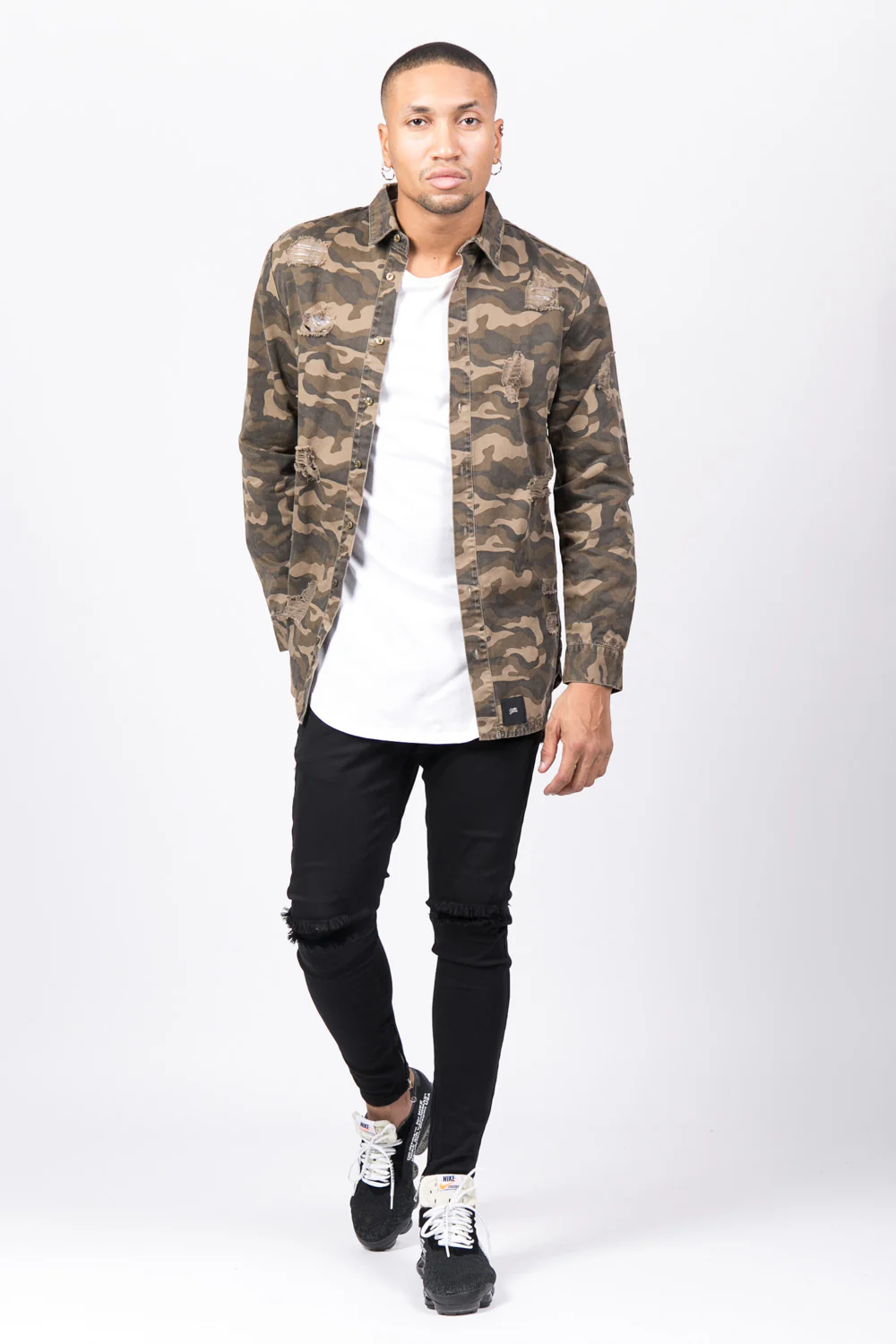 Chemise déchirée jean camouflage - Image 3