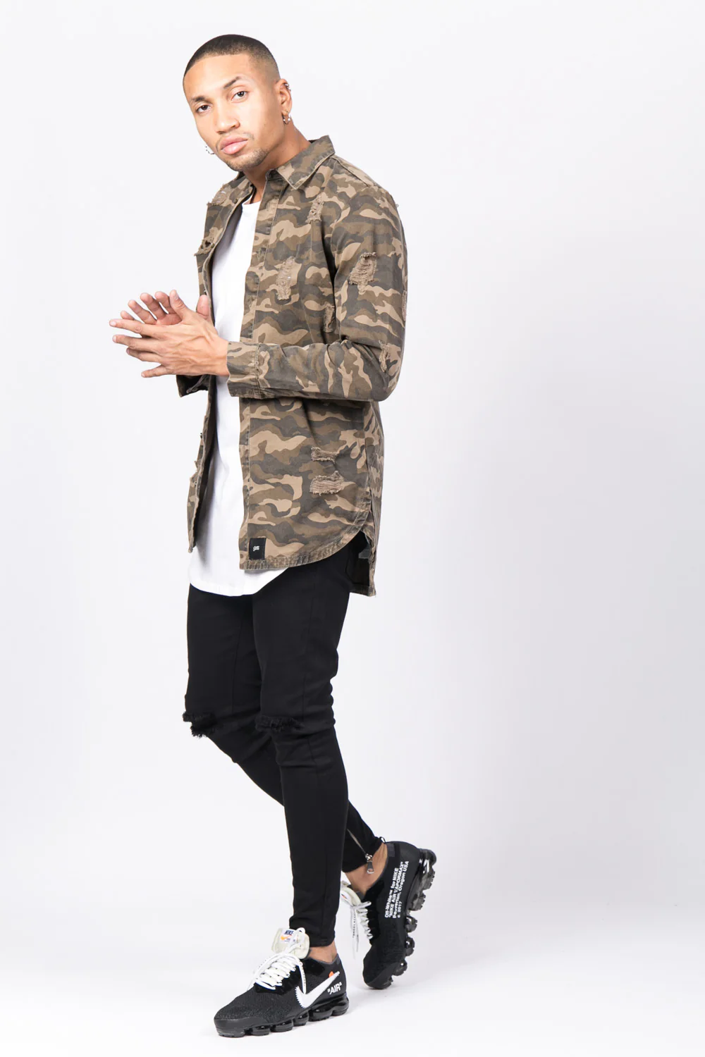 Chemise déchirée jean camouflage - Image 5