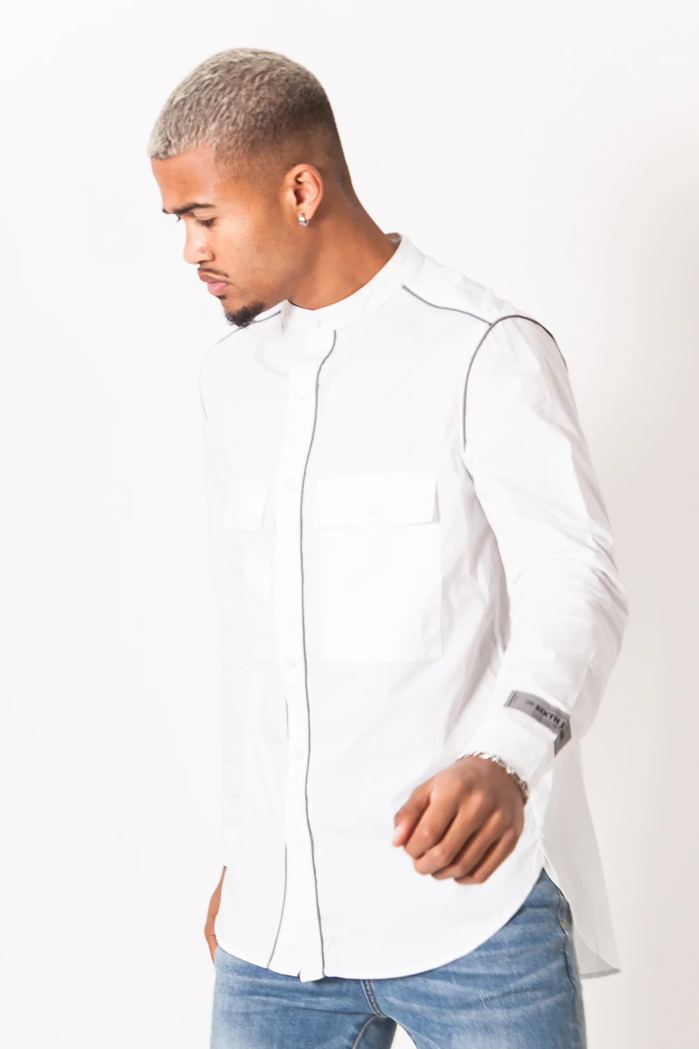 Chemise liseré réfléchissant blanc - Image 5