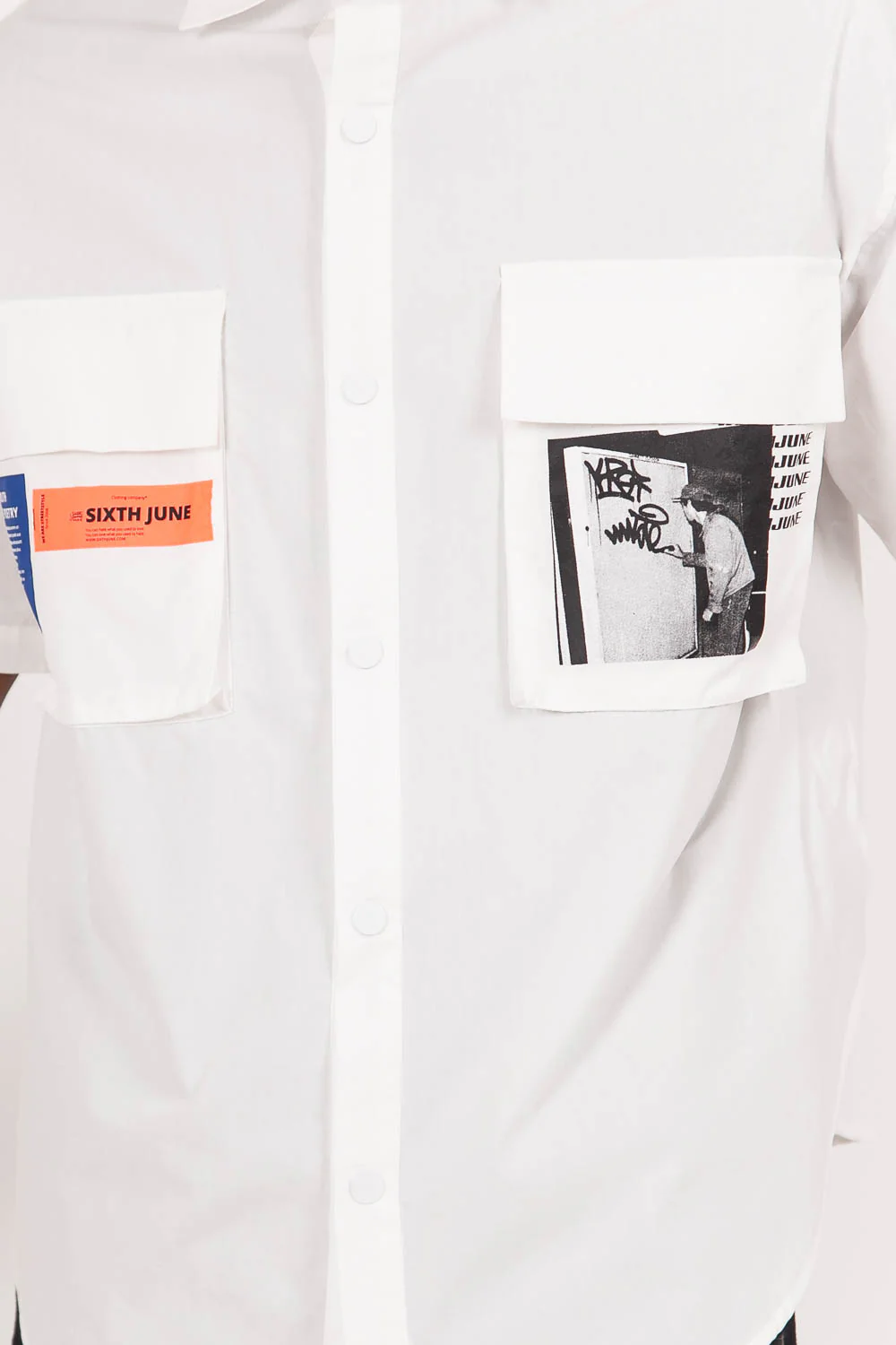 Chemise oversize imprimé blanc - Image 3