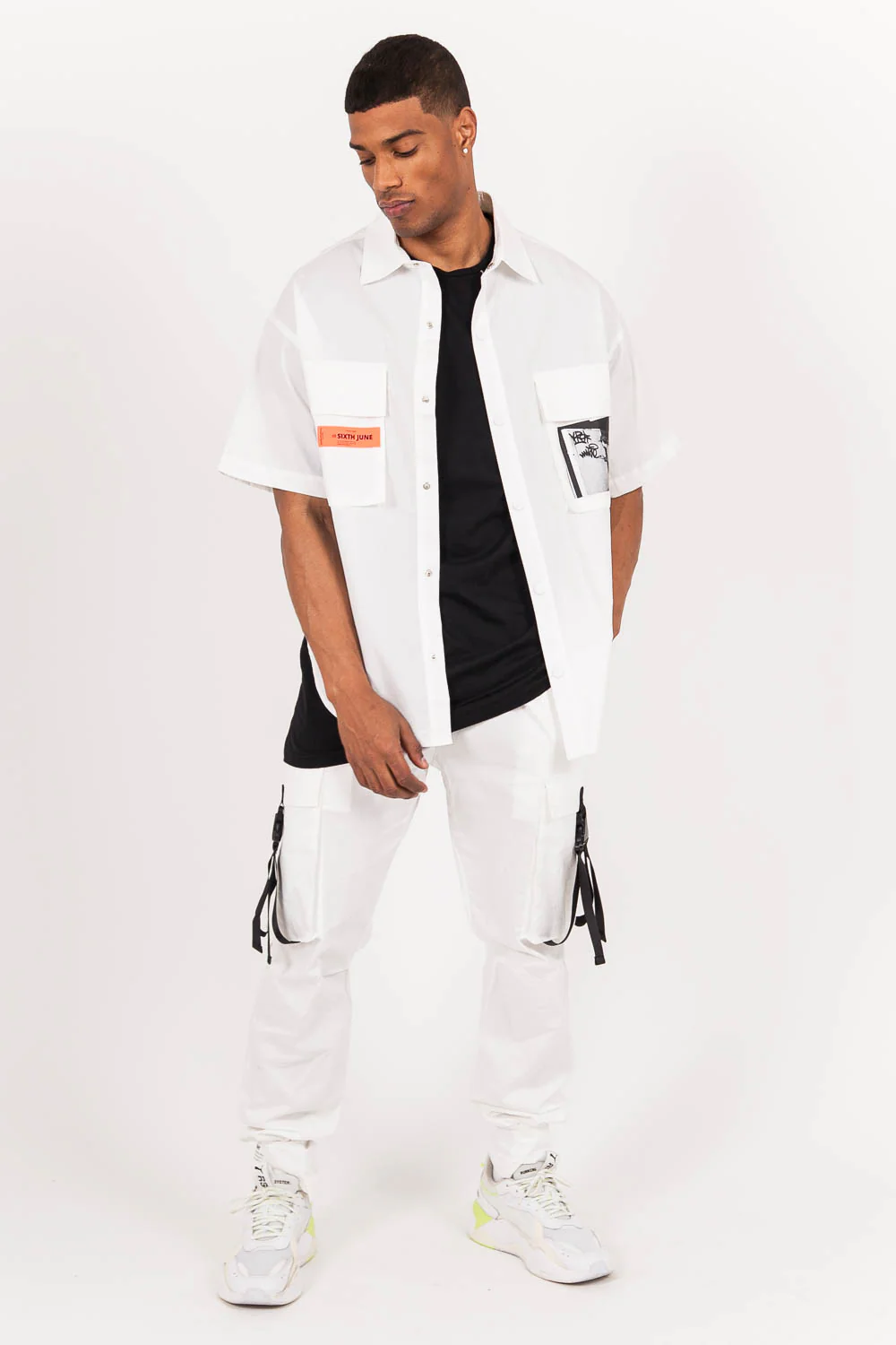Chemise oversize imprimé blanc - Image 6
