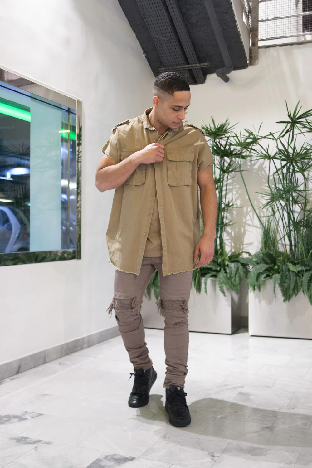 Chemise sans manches Safari beige M2425VSH - Image 4